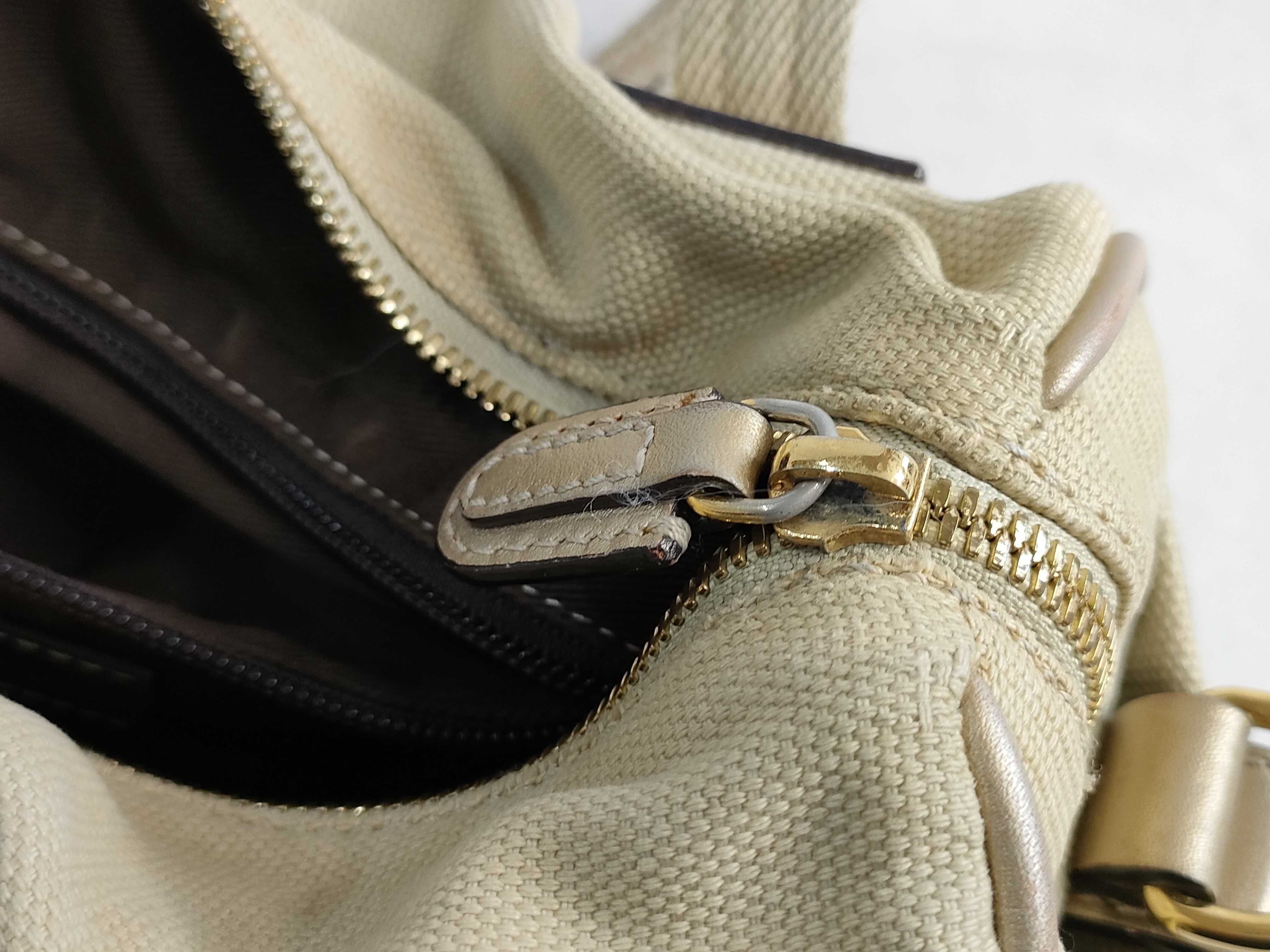 Anagram Leather Canvas Handbag — view 13