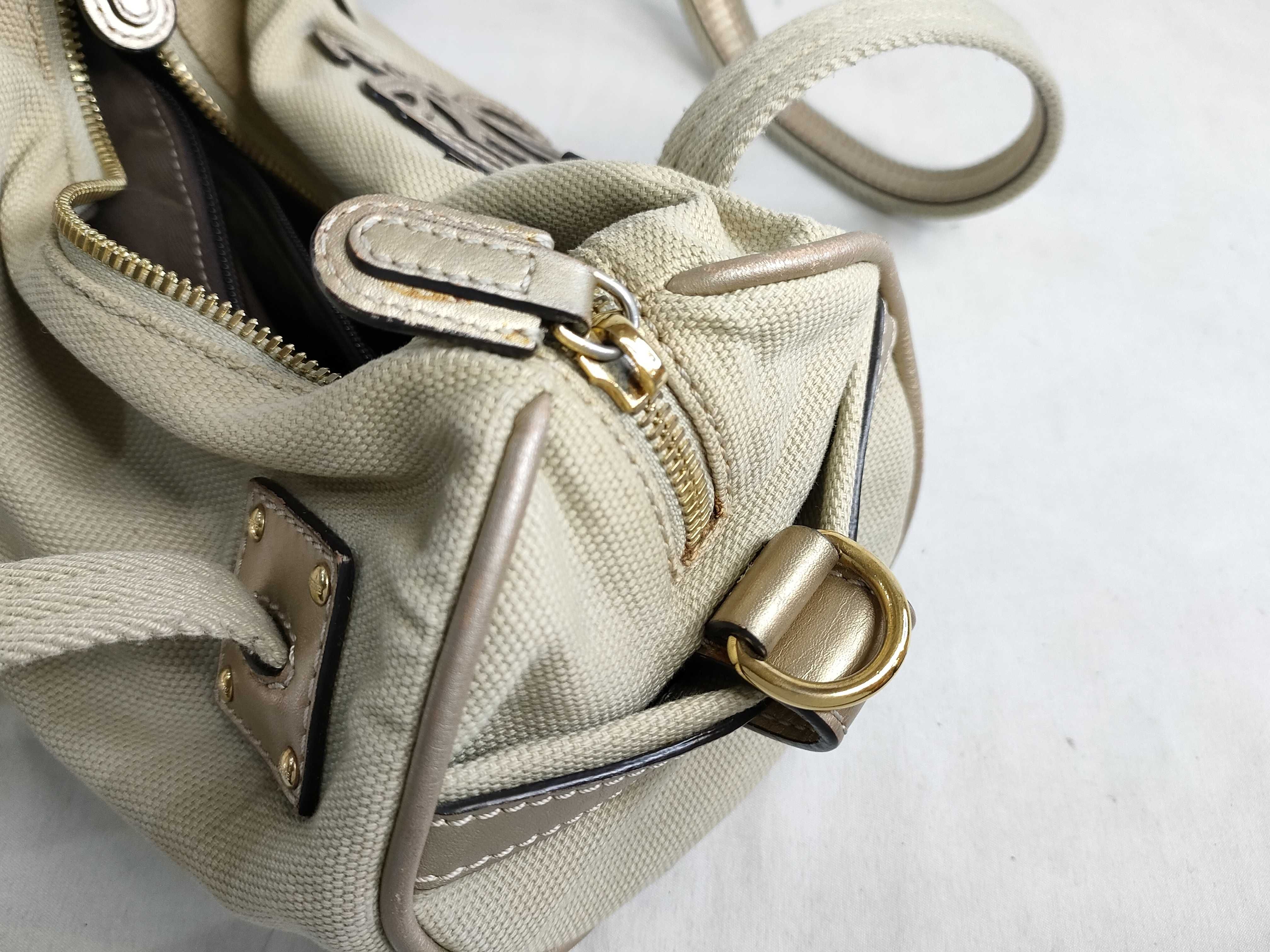 Anagram Leather Canvas Handbag — view 15