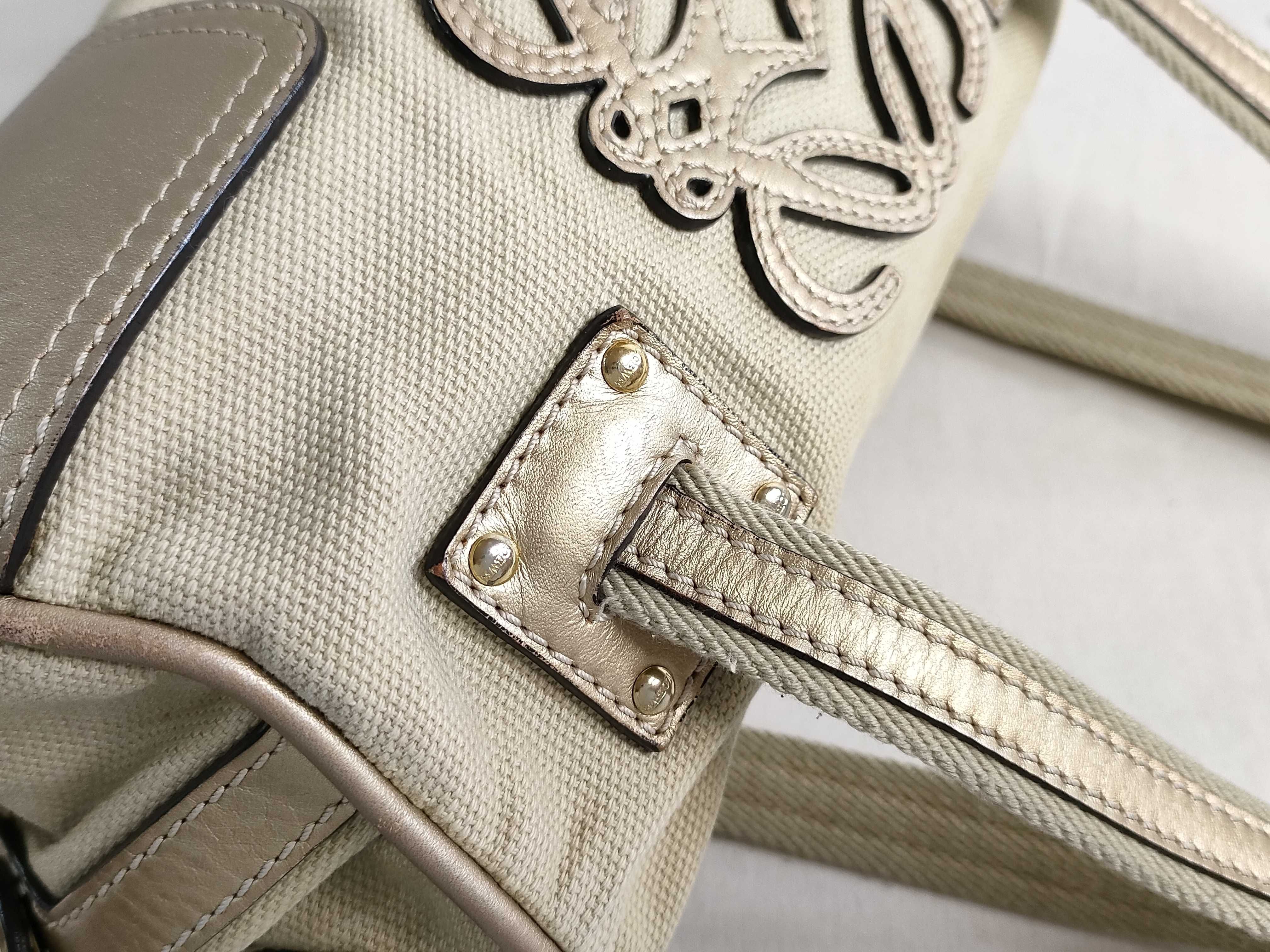 Anagram Leather Canvas Handbag — view 5