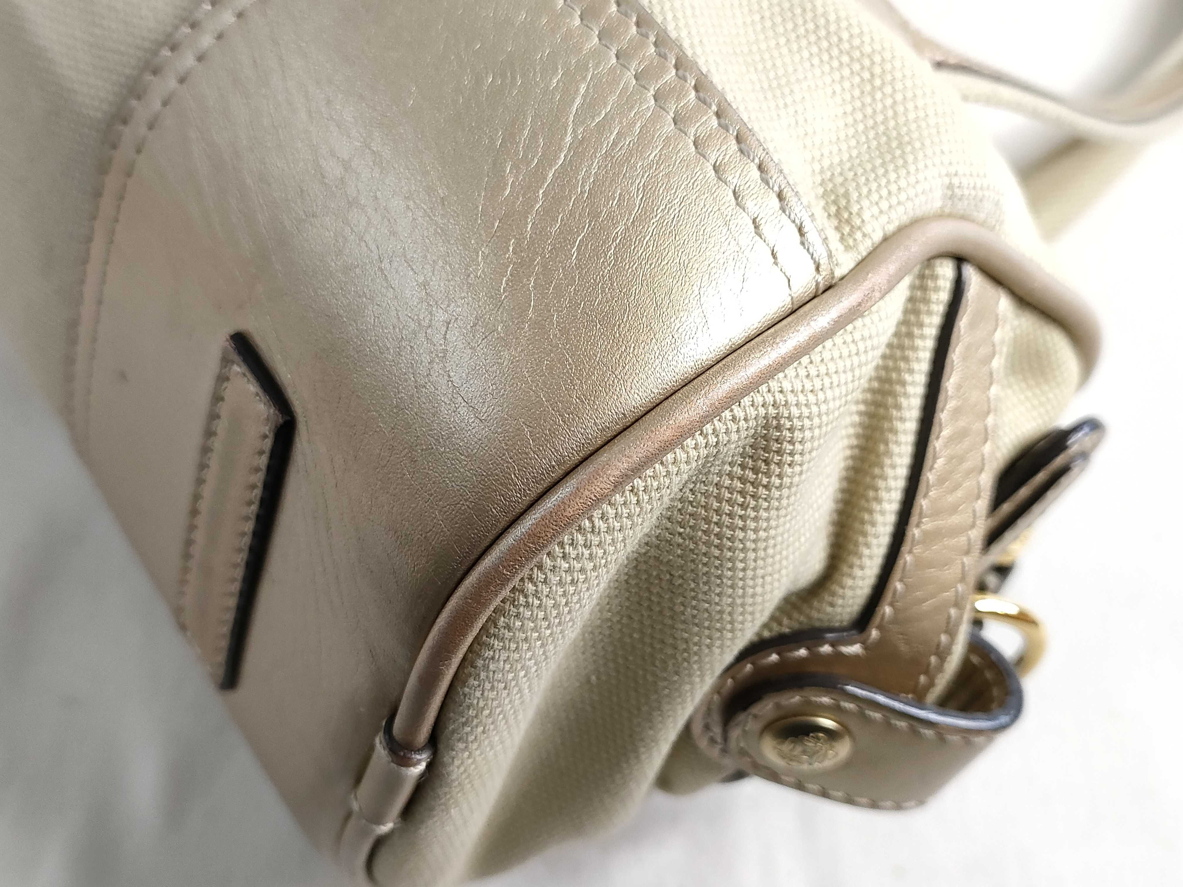 Anagram Leather Canvas Handbag — view 6