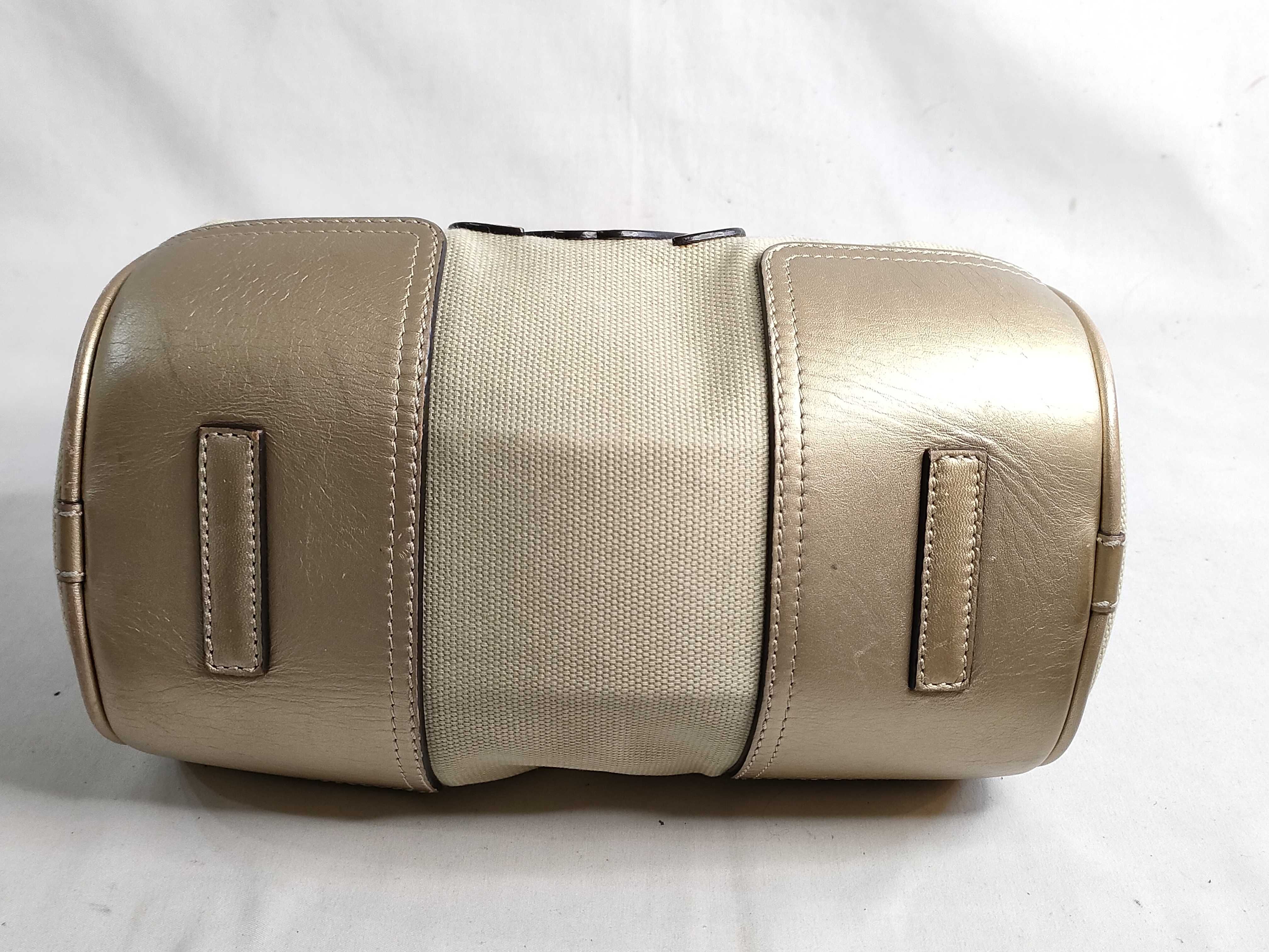 Anagram Leather Canvas Handbag — view 7