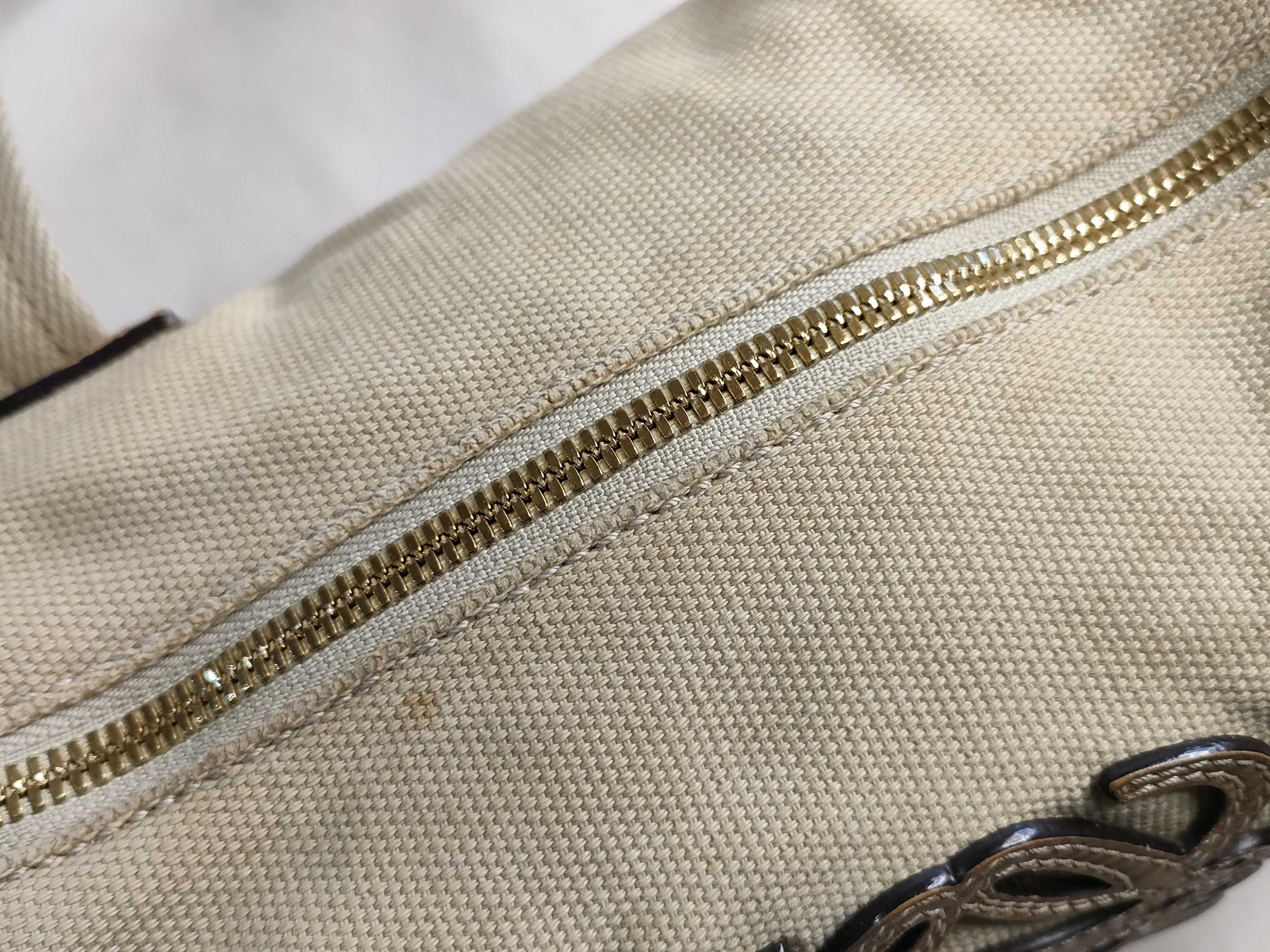 Anagram Leather Canvas Handbag — view 8