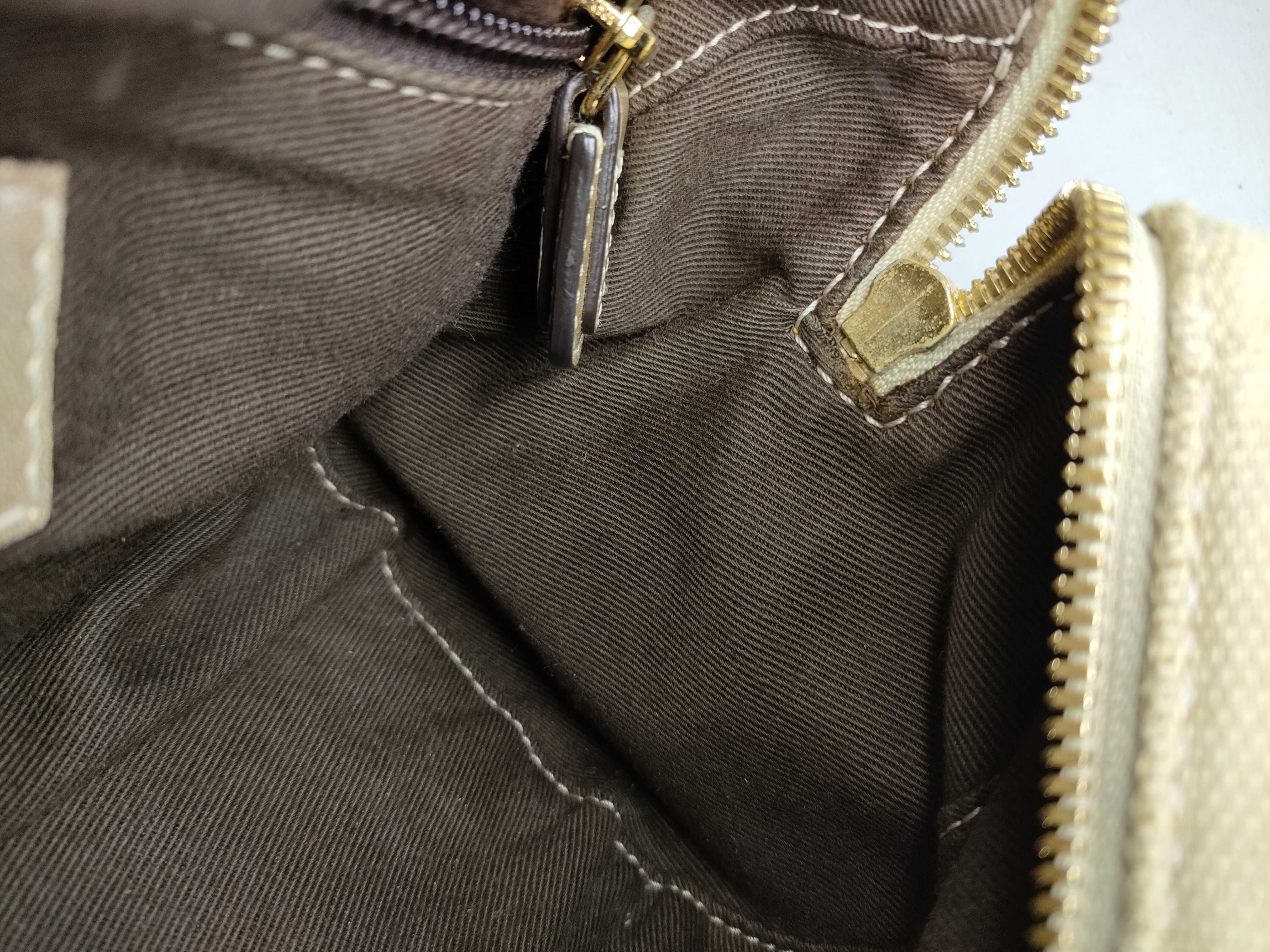 Anagram Leather Canvas Handbag — view 9