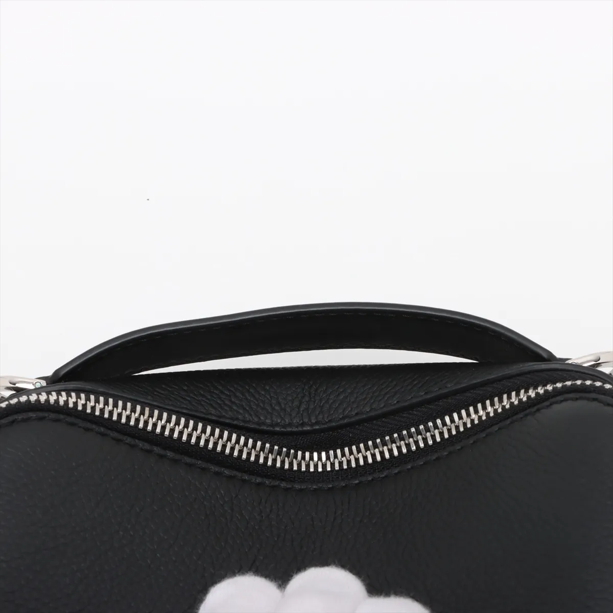 Camera Crossbody Bag Mini Leather 2WAY Handbag Black — view 6