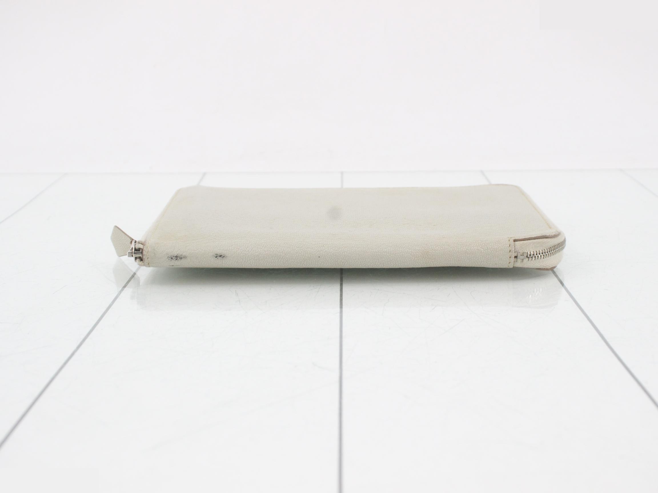 Azap Combine Chevre Leather Long Wallet, Greige — view 3