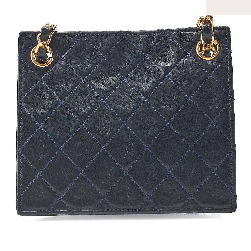 Lambskin Matelassé Square-shaped Double Chain Shoulder Bag — view 2