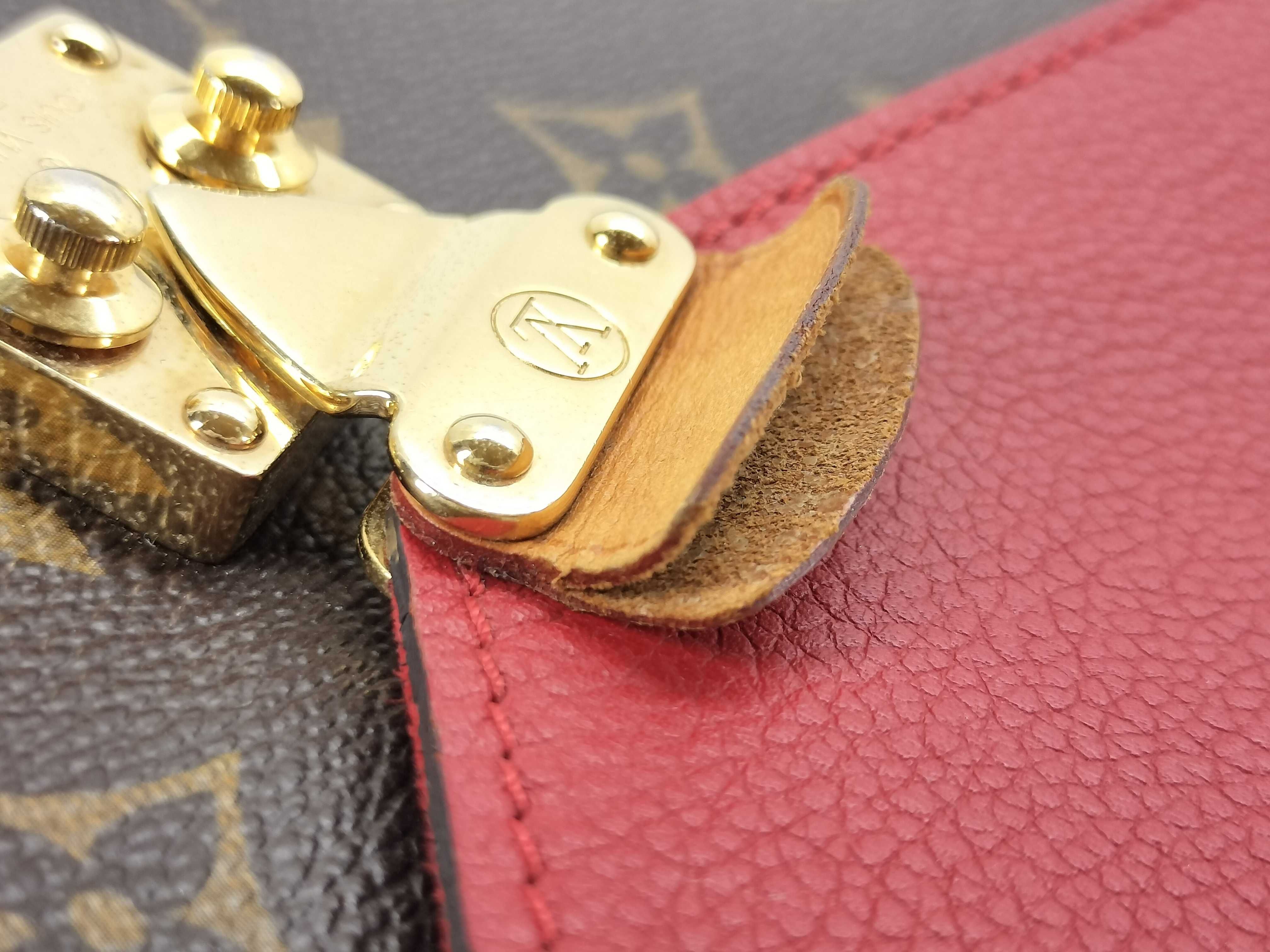 Monogram Louis Vuitton Monogram x Leather Pallas Chain M41201 MI4154 Brown x Red Shoulder Bag — view 15