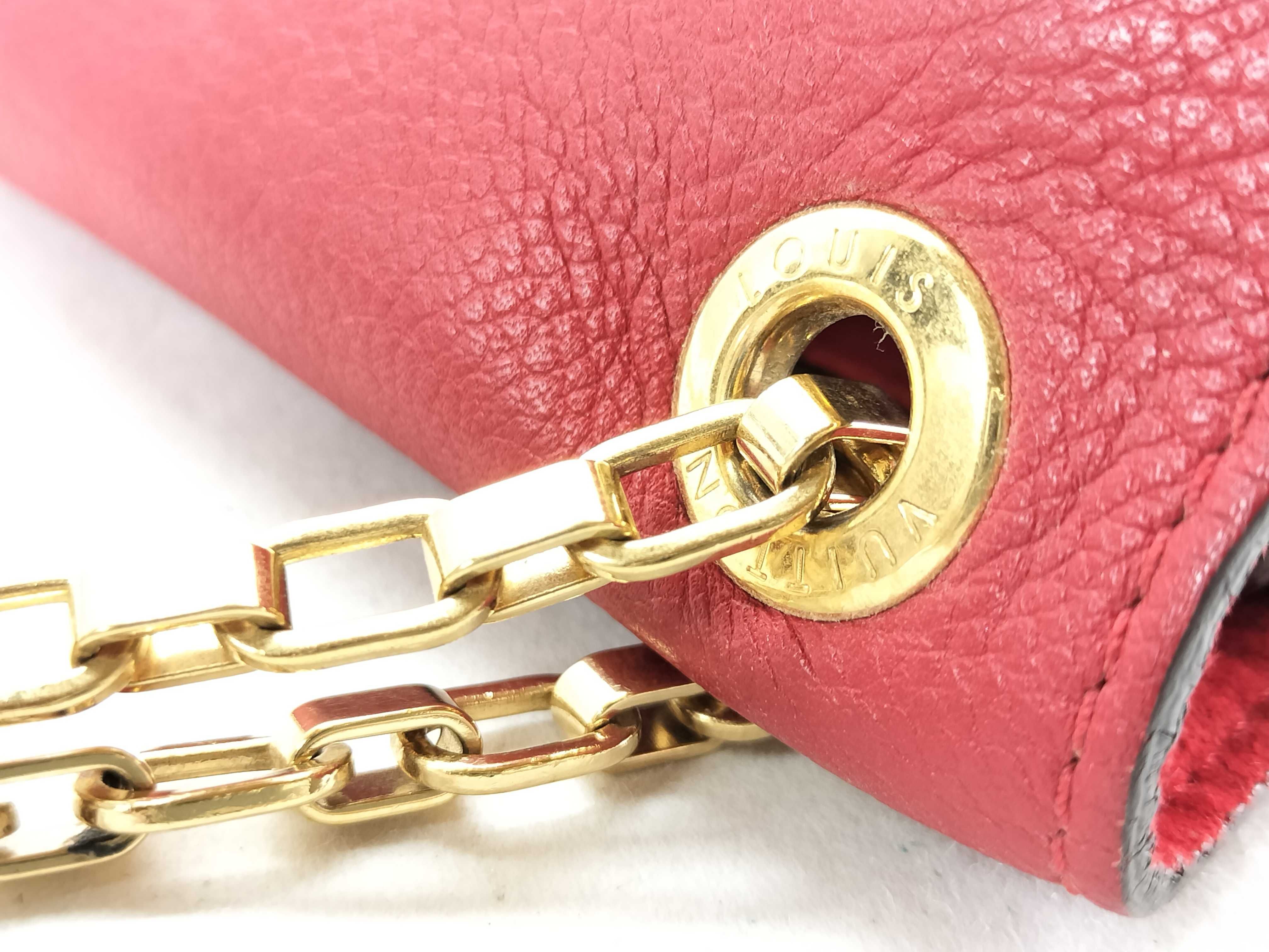 Monogram Louis Vuitton Monogram x Leather Pallas Chain M41201 MI4154 Brown x Red Shoulder Bag — view 5