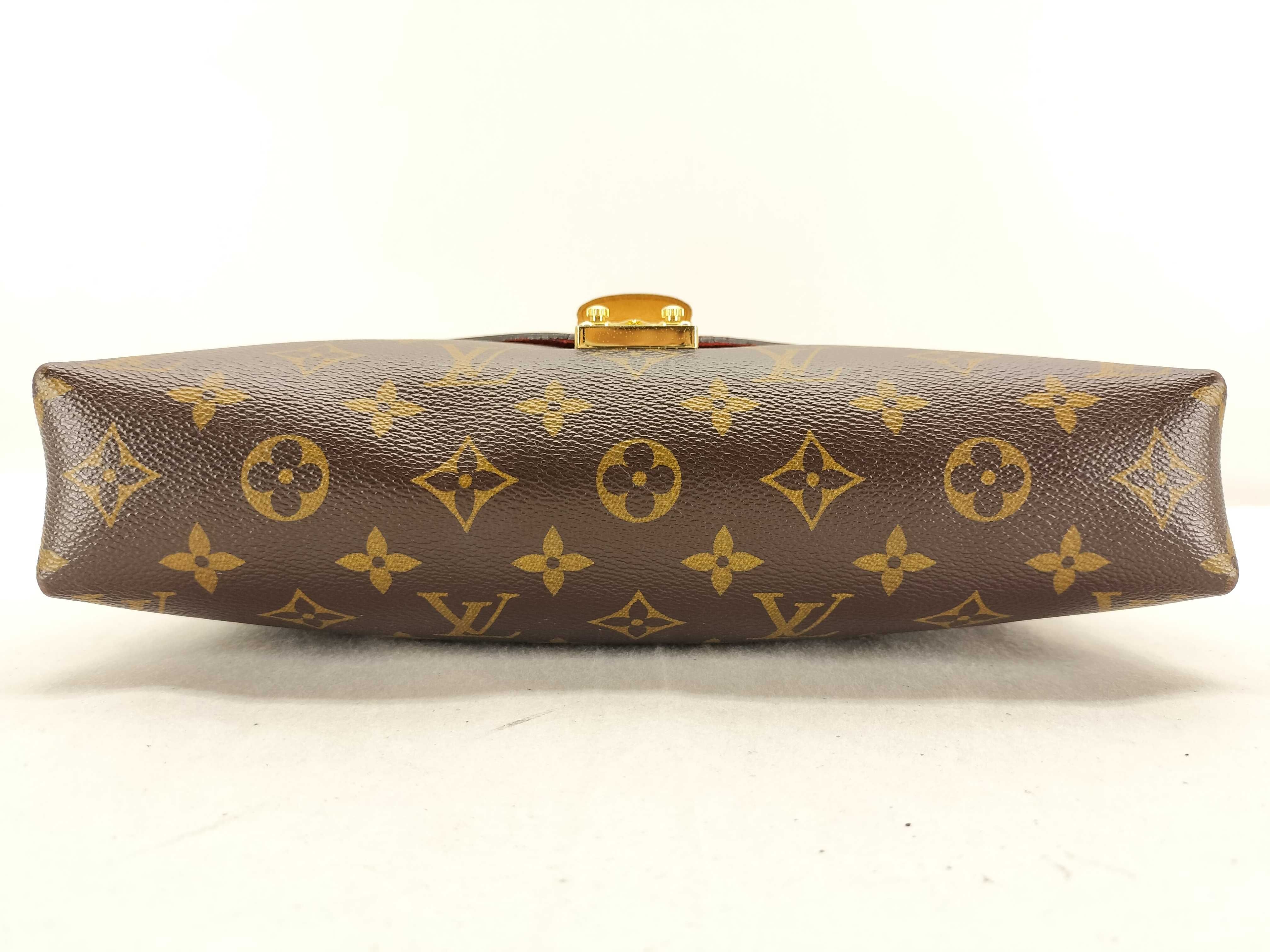 Monogram Louis Vuitton Monogram x Leather Pallas Chain M41201 MI4154 Brown x Red Shoulder Bag — view 7