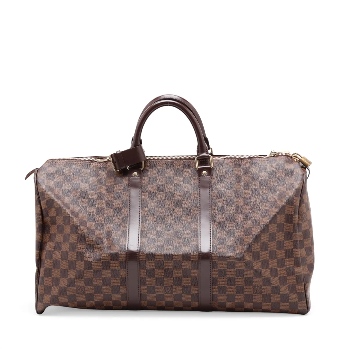 Damier Keepall 50 N41427 Brown with initials — view 2