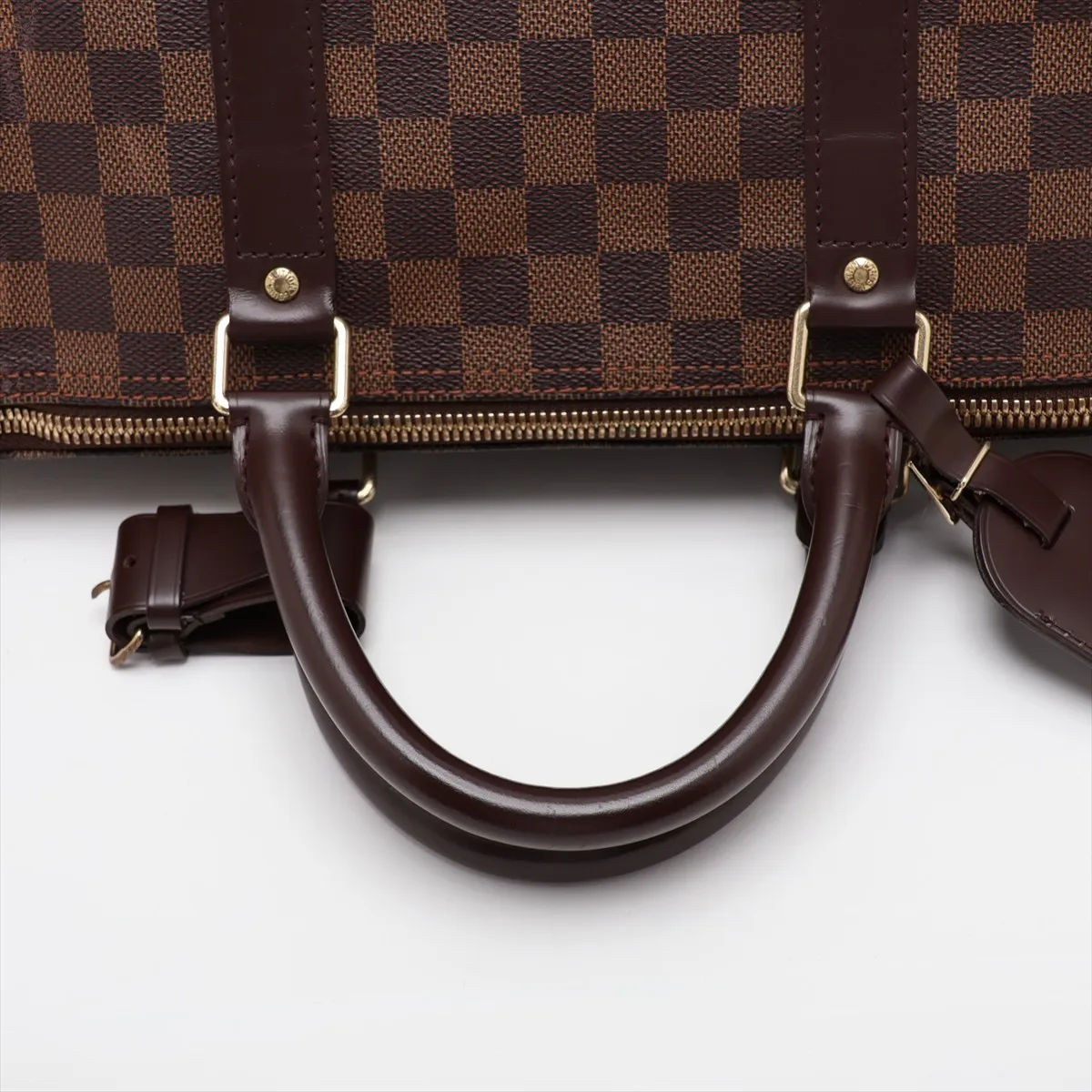 Damier Keepall 50 N41427 Brown with initials — view 5