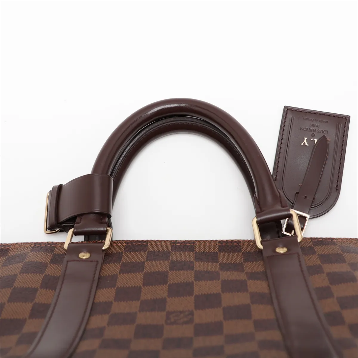 Damier Keepall 50 N41427 Brown with initials — view 6