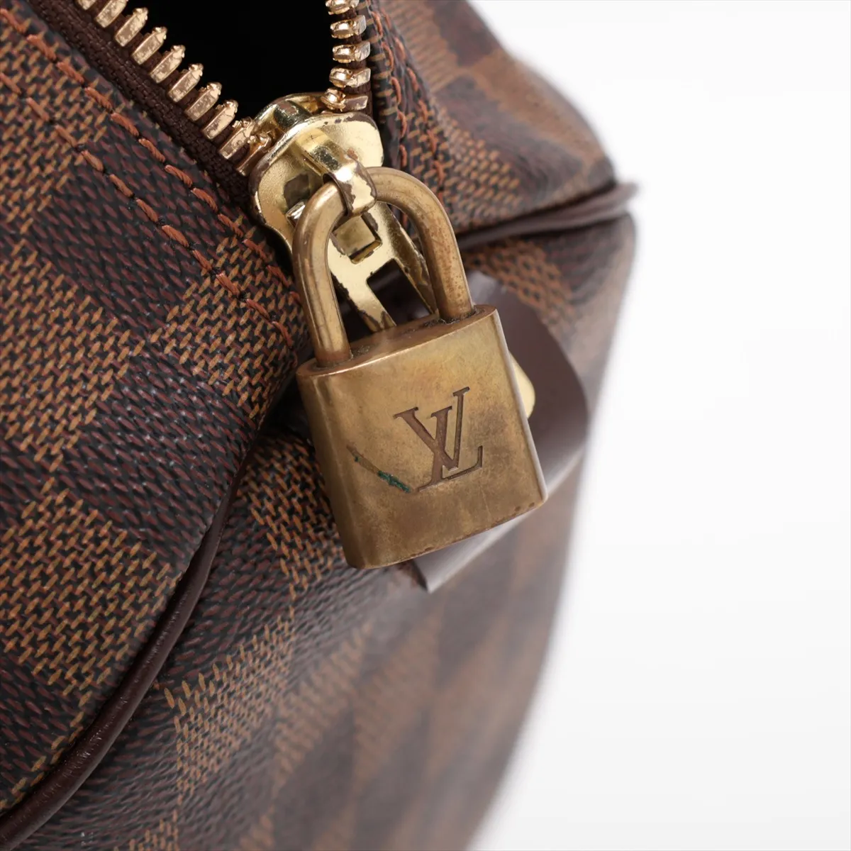 Damier Keepall 50 N41427 Brown with initials — view 10