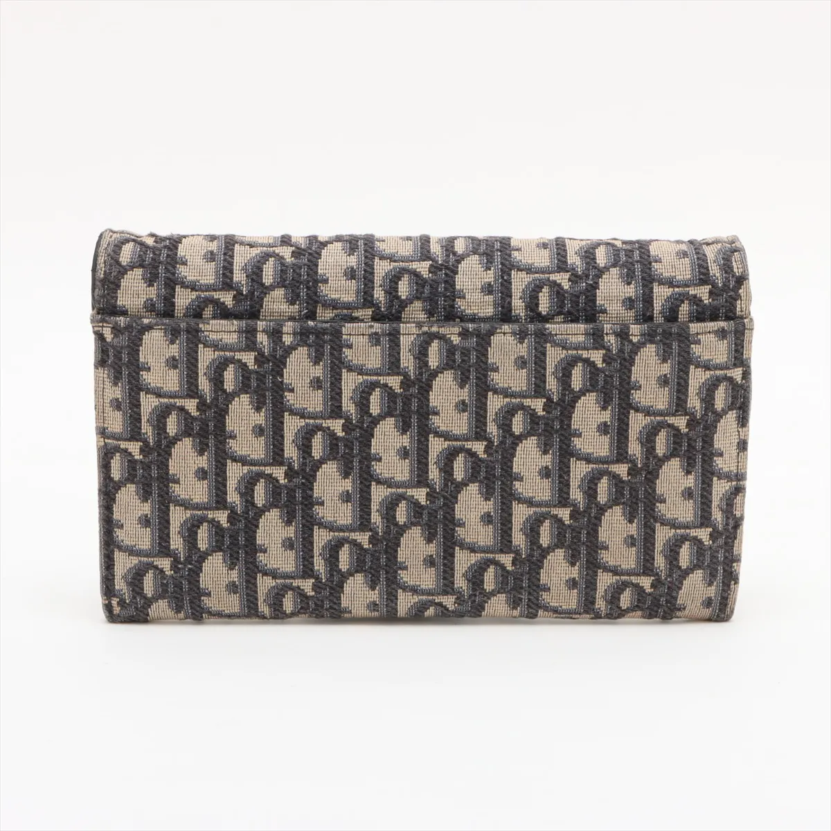 Oblique Canvas x Leather Chain Wallet Navy — view 2