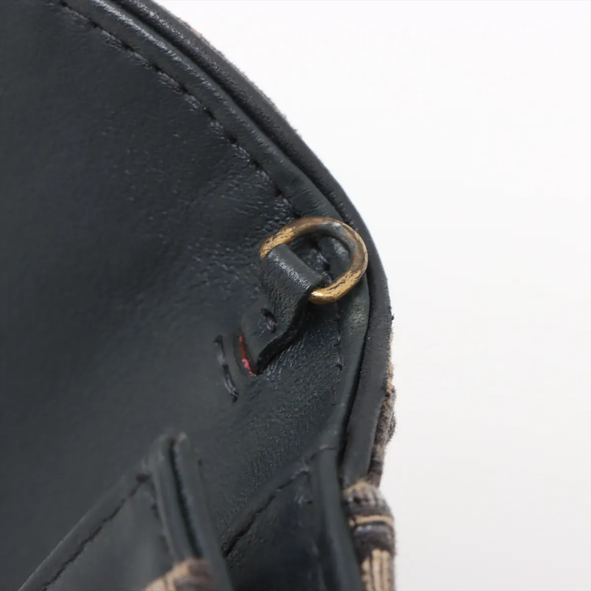 Oblique Canvas x Leather Chain Wallet Navy — view 11