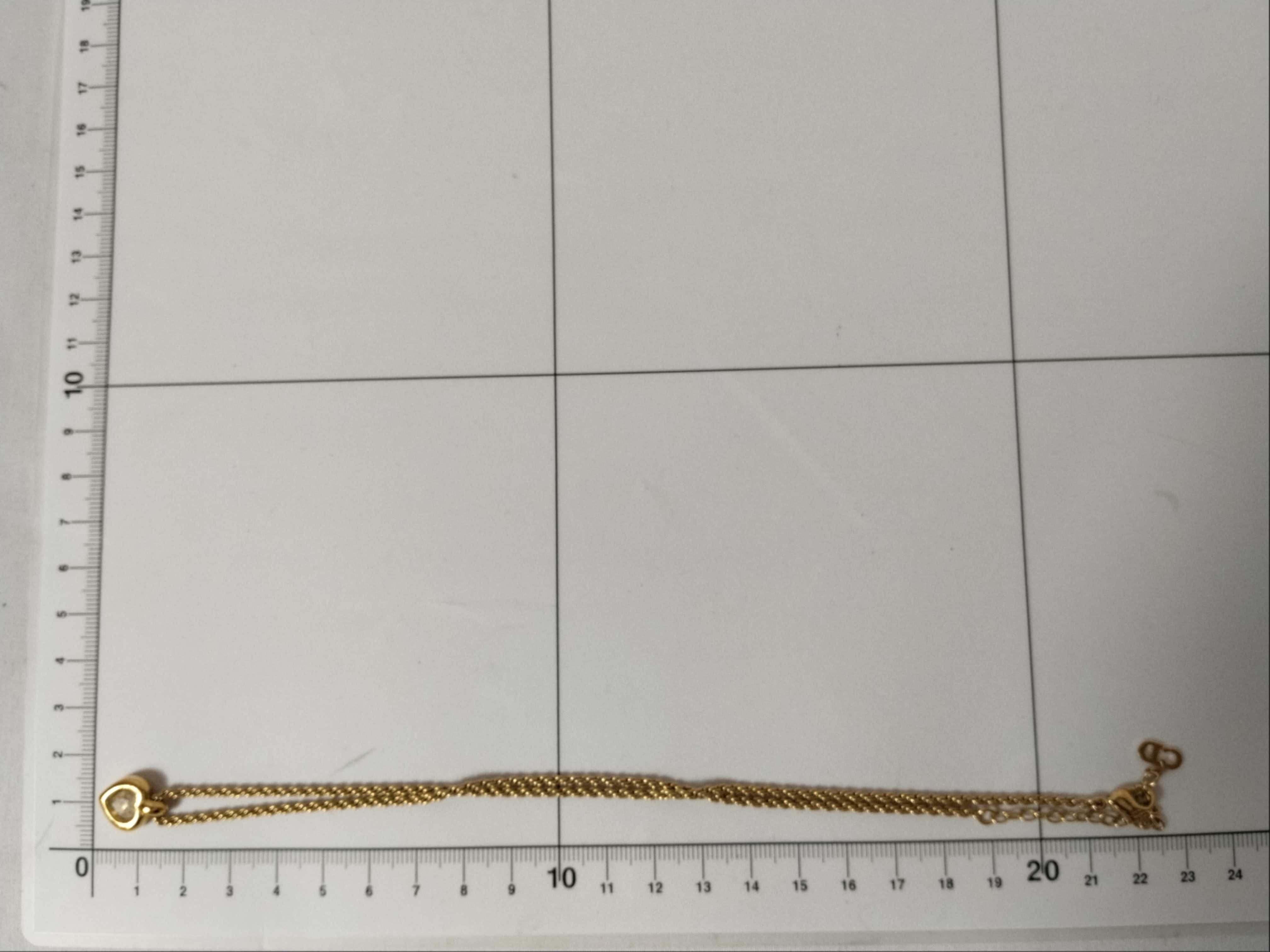 Rhinestone Heart Gold Necklace — view 6