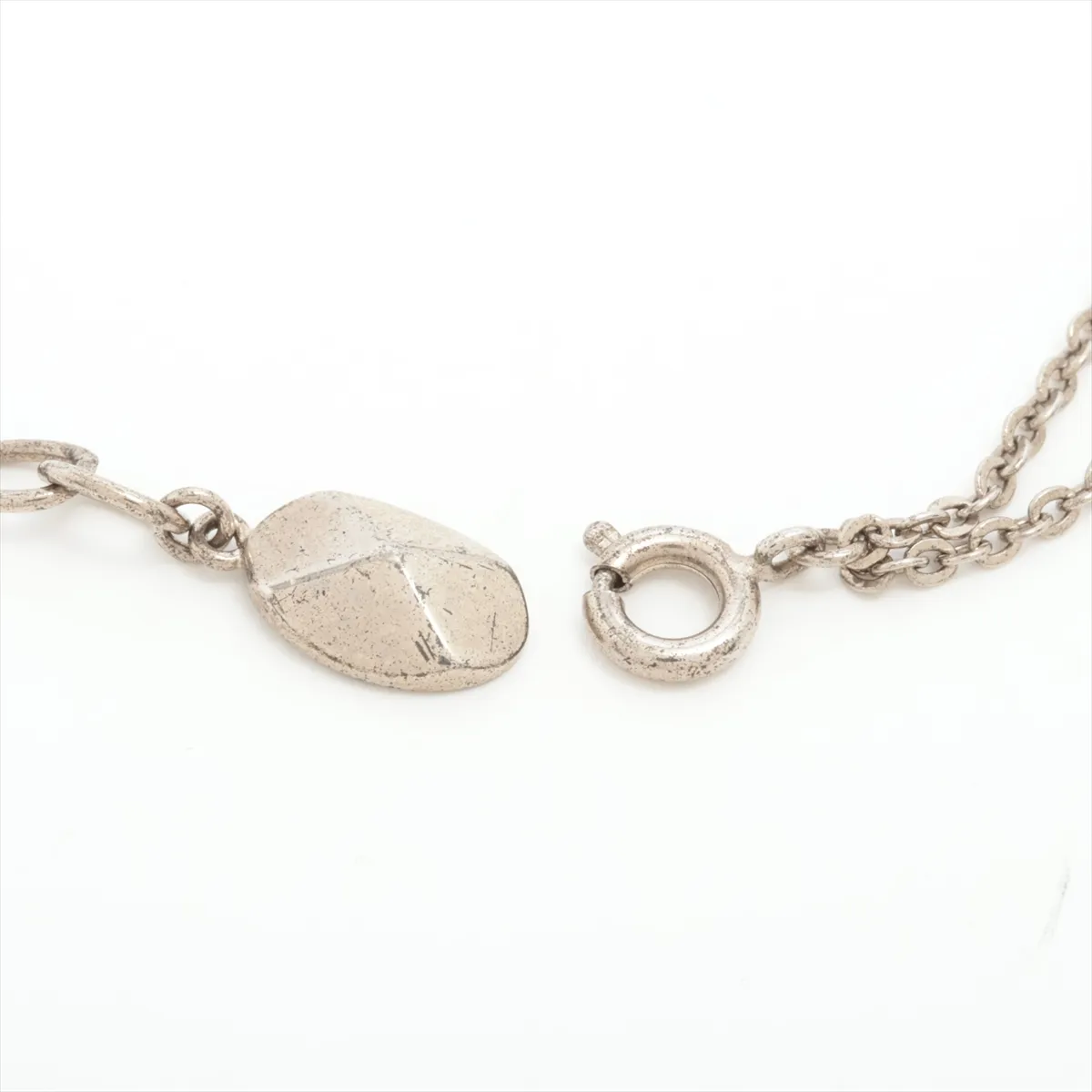 logo bracelet, metal x rhinestone, silver x multicolor. Shows signs of wear, including — view 4