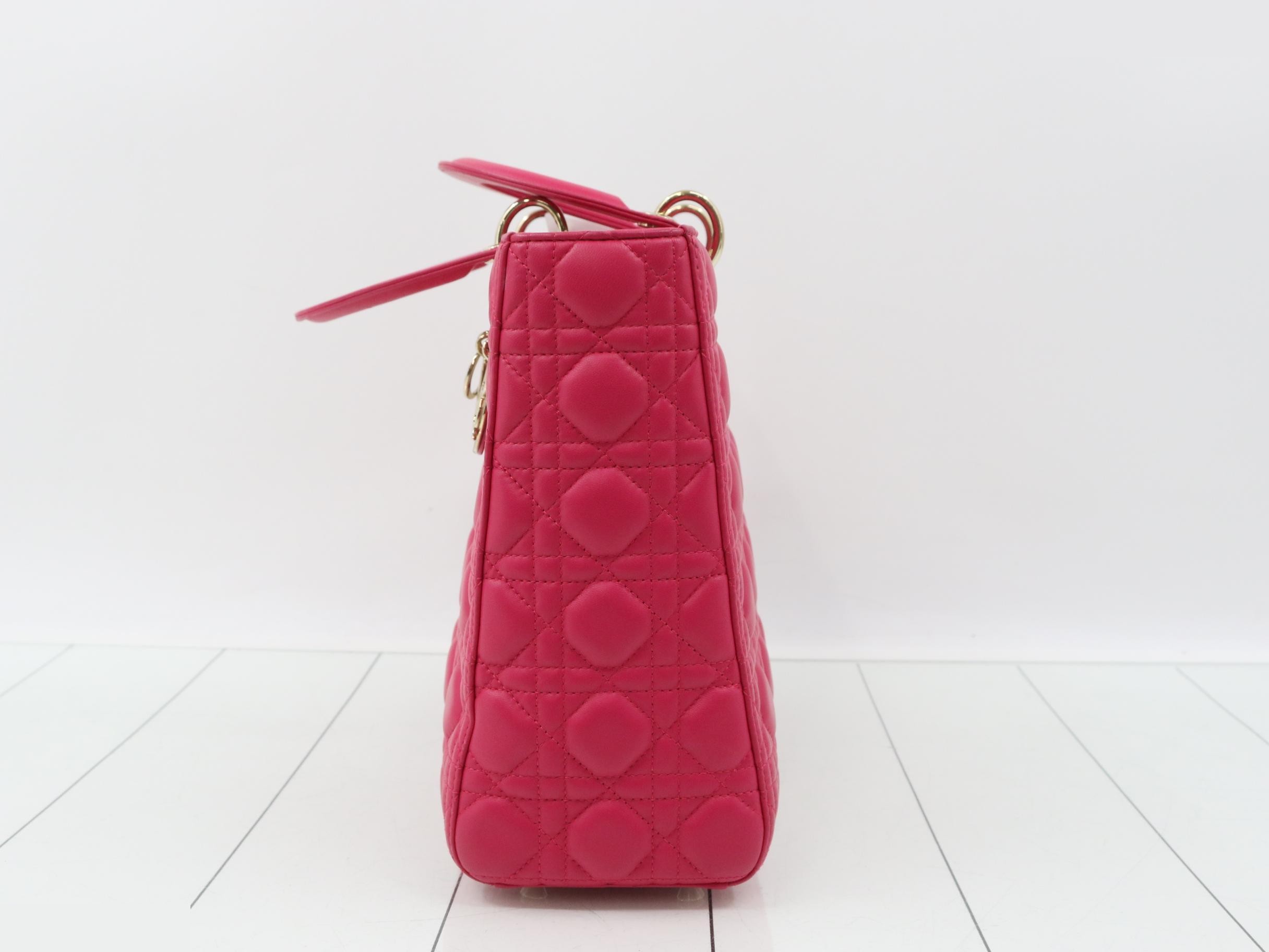 Lady Dior Leather Pink — view 3