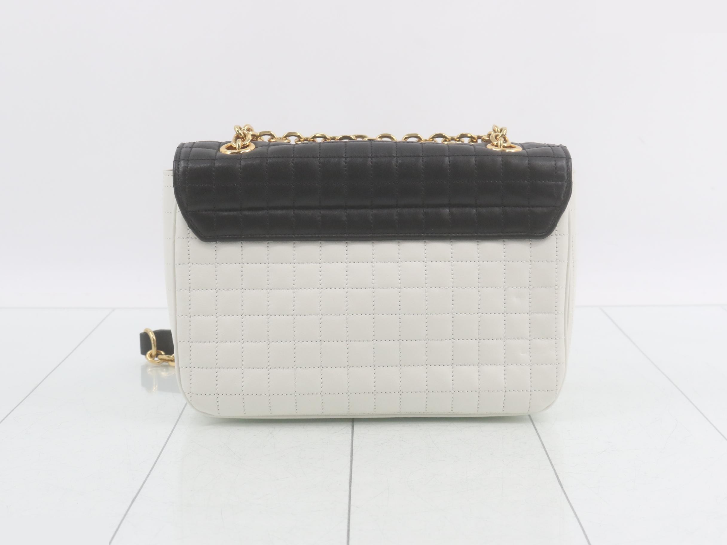 C Quilted Chain Shoulder Bag, Two-Tone — view 2