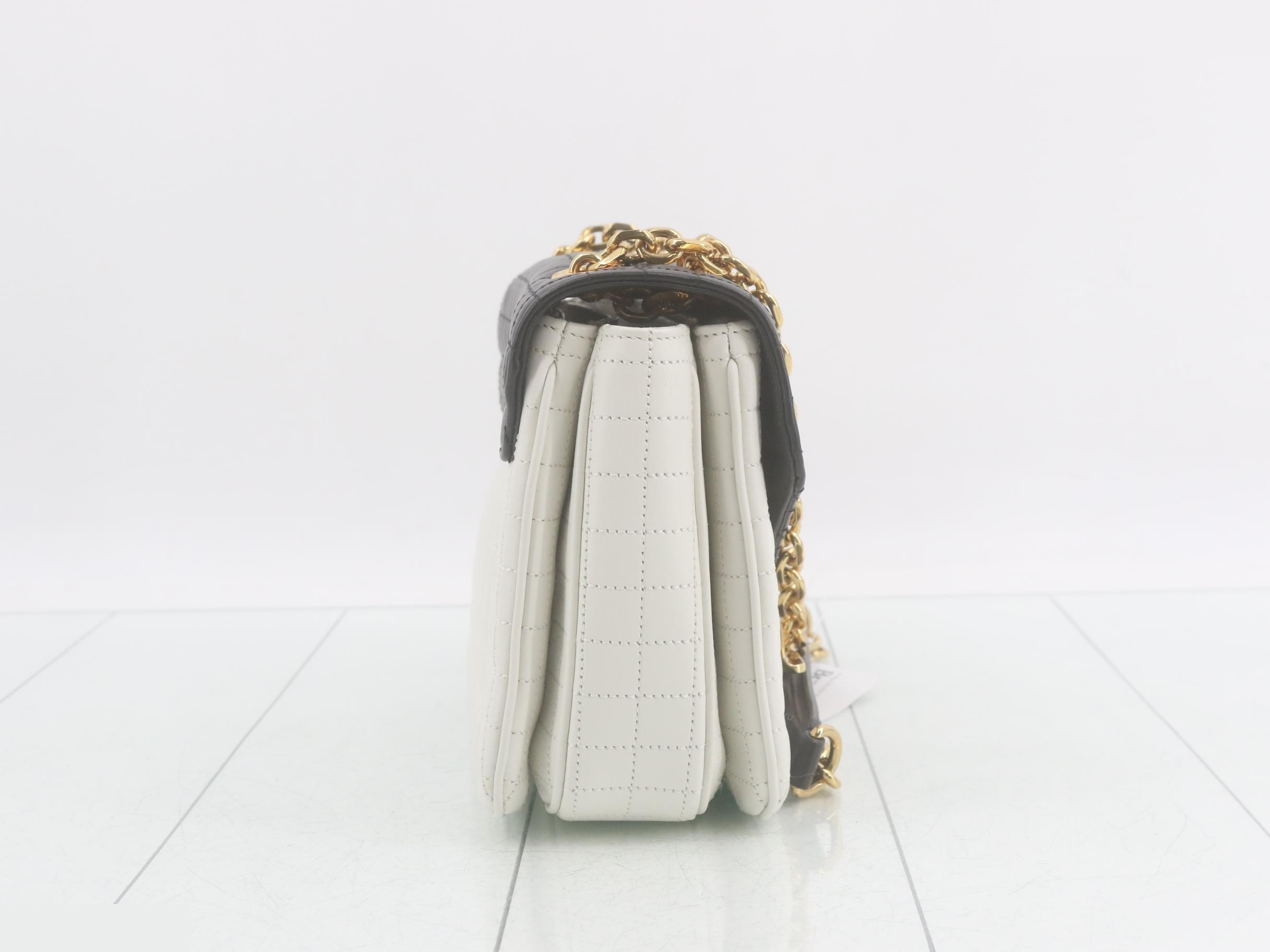 C Quilted Chain Shoulder Bag, Two-Tone — view 4