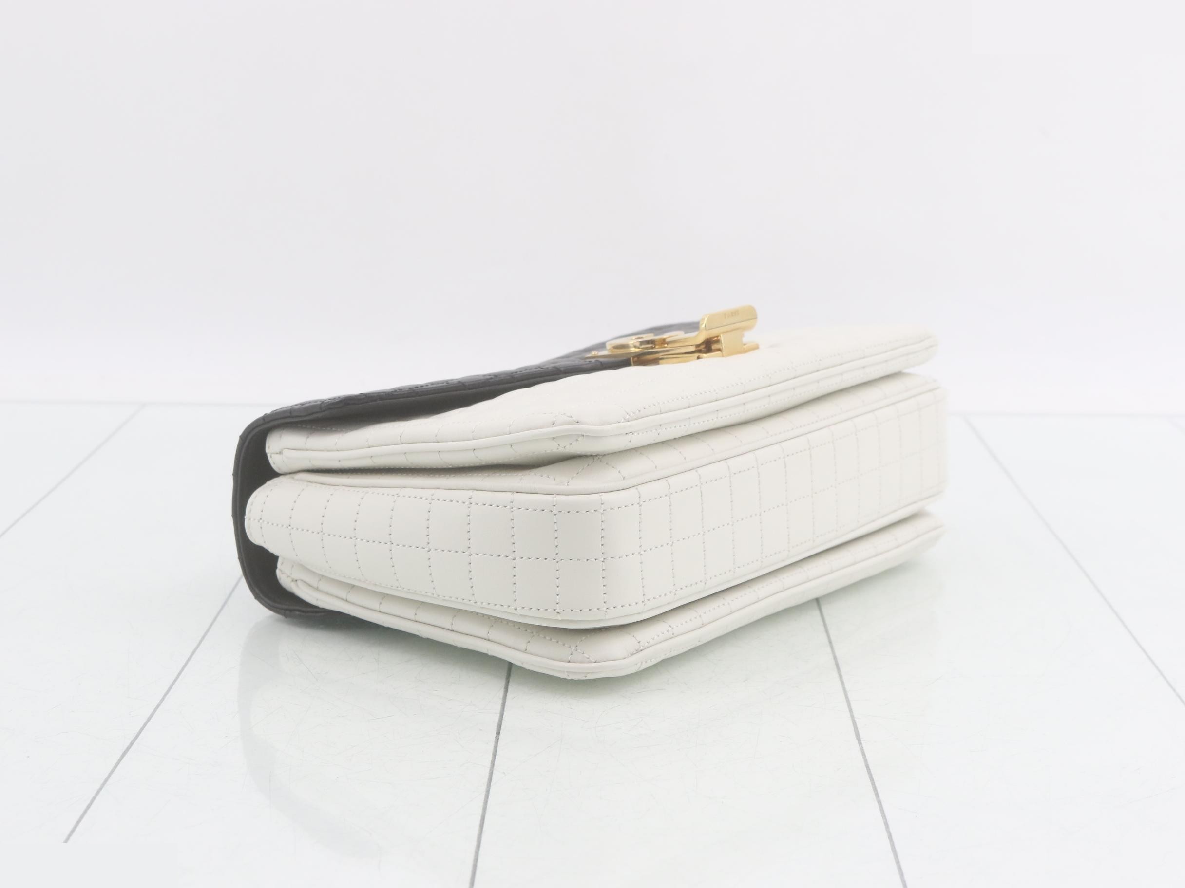 C Quilted Chain Shoulder Bag, Two-Tone — view 5