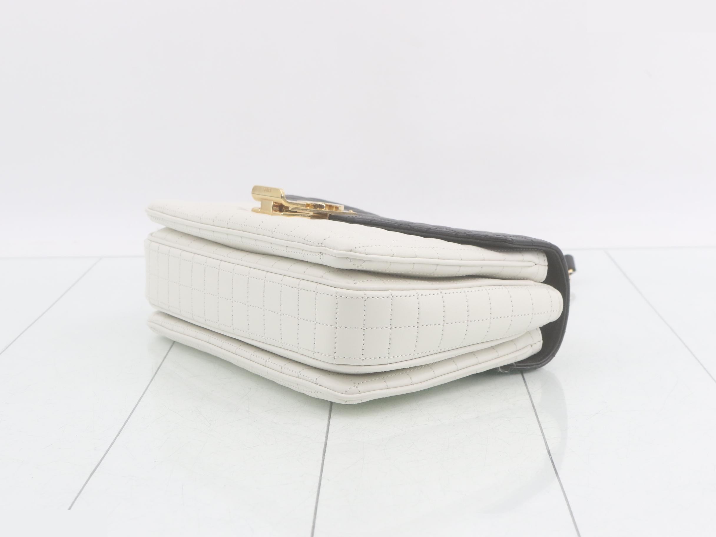 C Quilted Chain Shoulder Bag, Two-Tone — view 6