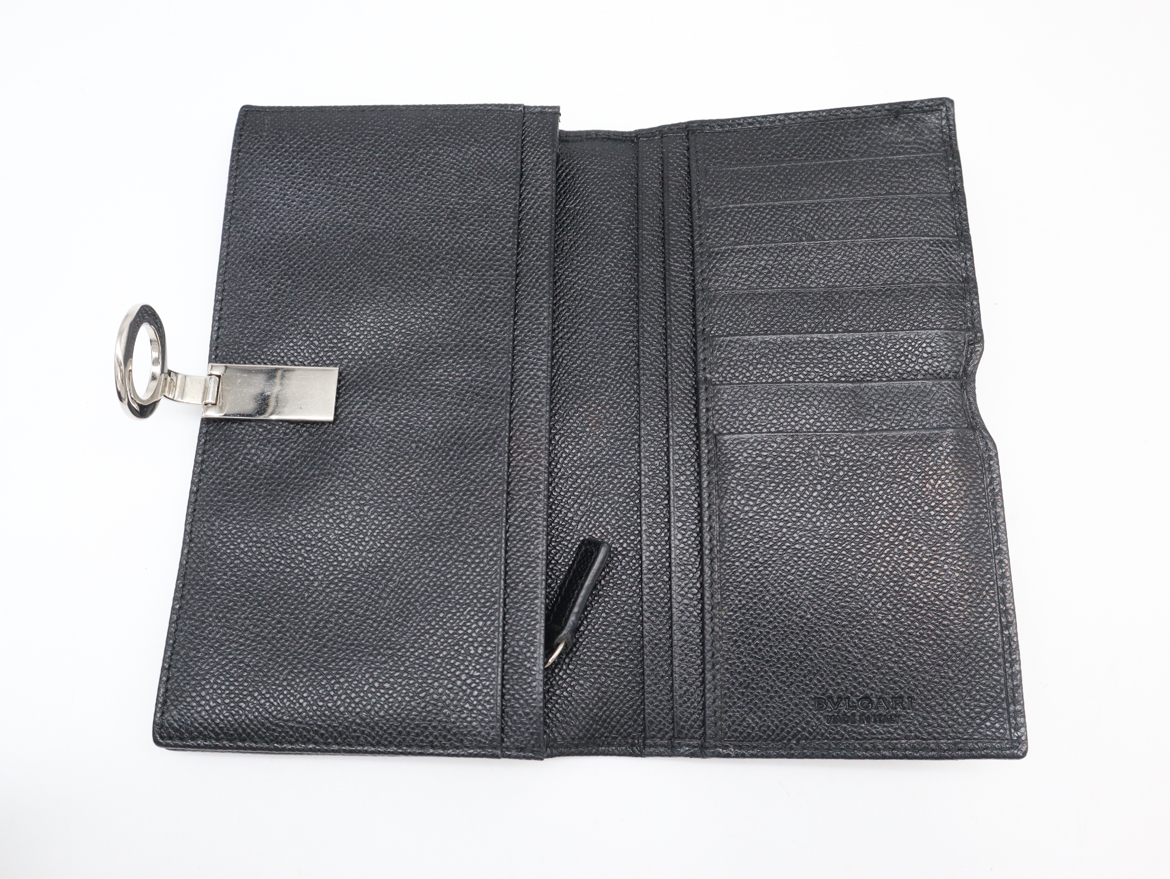 30412 Leather Bulgari Long Wallet Black — view 7