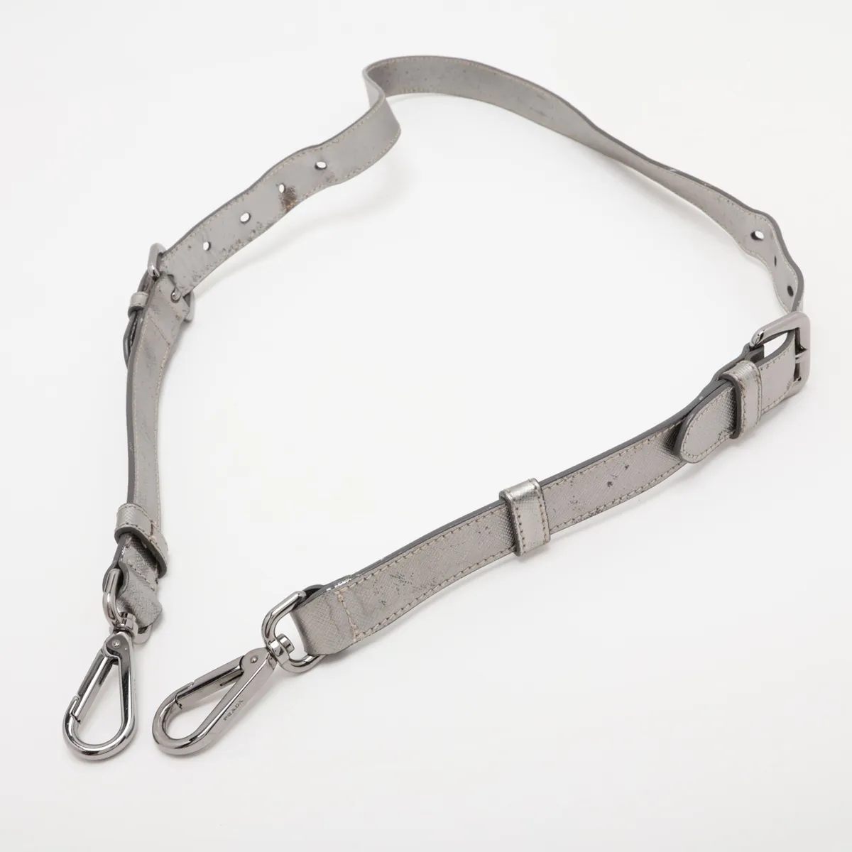 leather shoulder bag, silver — view 5