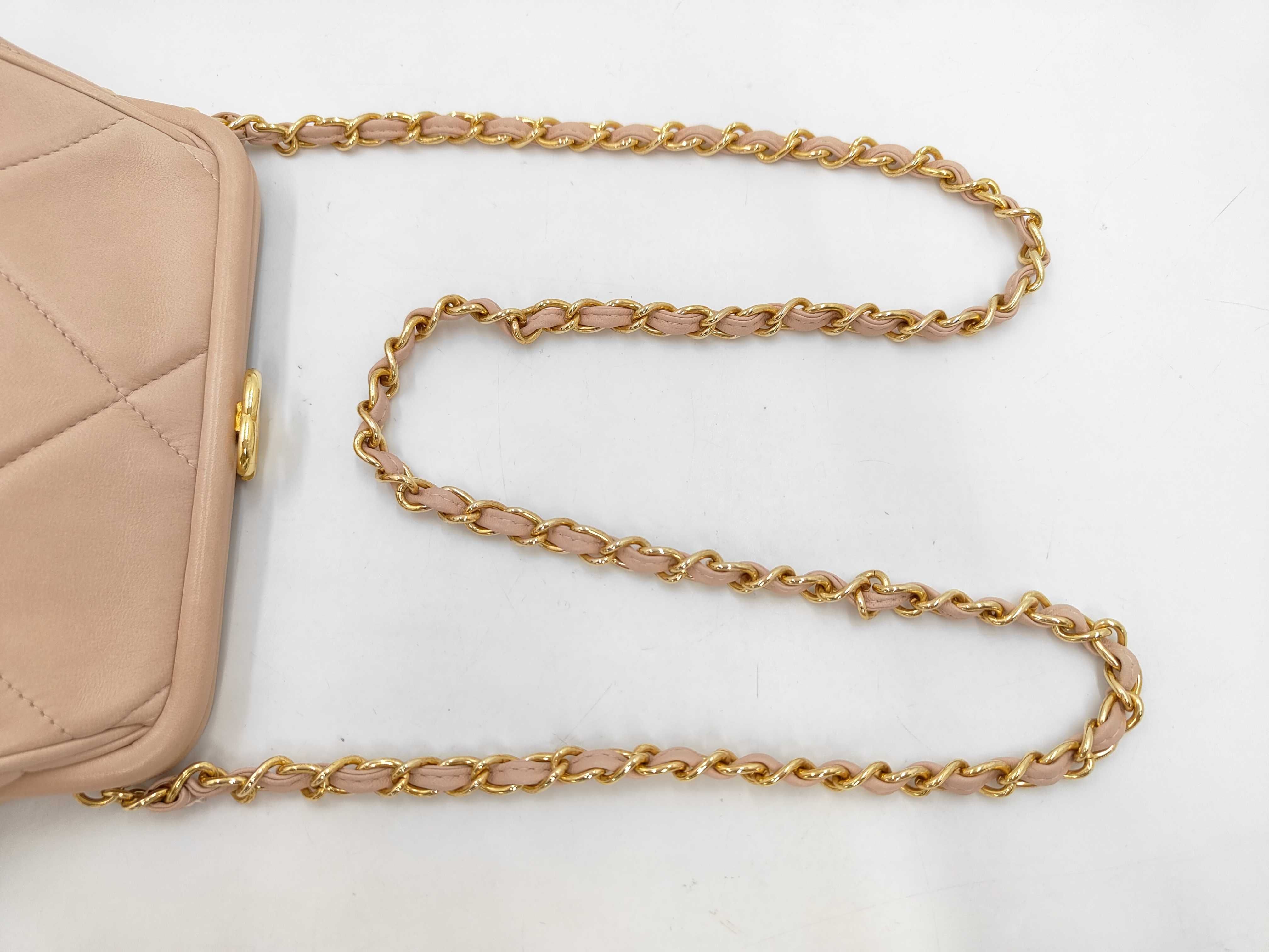 Chain Shoulder Bag, Clasp Closure, Coco Mark, Pink Bag — view 5