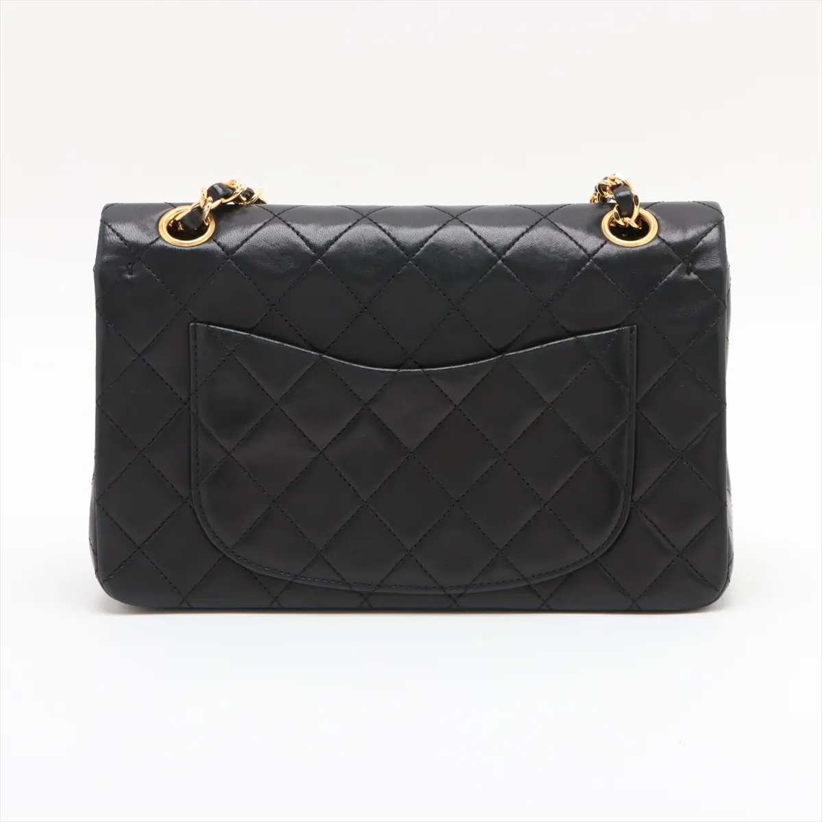 Matelasse 23 Small Lambskin Double Flap Double Chain Bag Black Gold Hardware 1185544 No. 1 A01113 — view 2