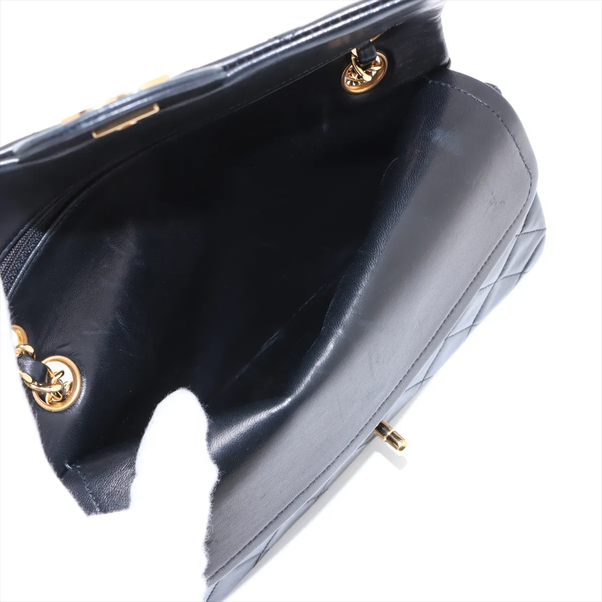 Matelasse 23 Small Lambskin Double Flap Double Chain Bag Black Gold Hardware 1185544 No. 1 A01113 — view 11