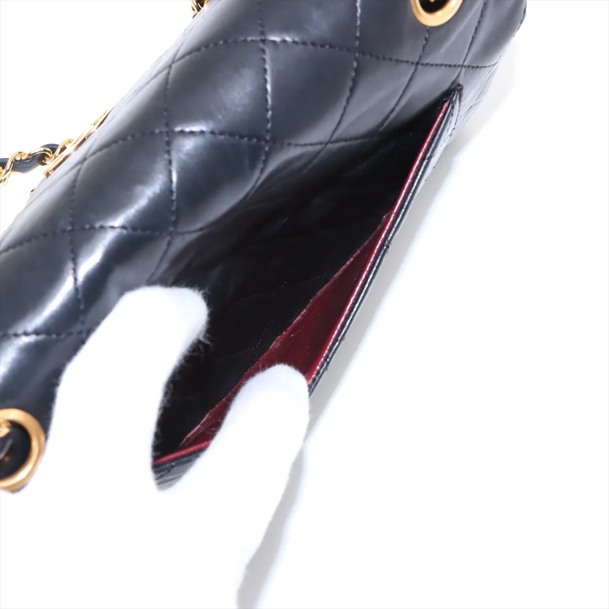 Matelasse 23 Small Lambskin Double Flap Double Chain Bag Black Gold Hardware 1185544 No. 1 A01113 — view 13