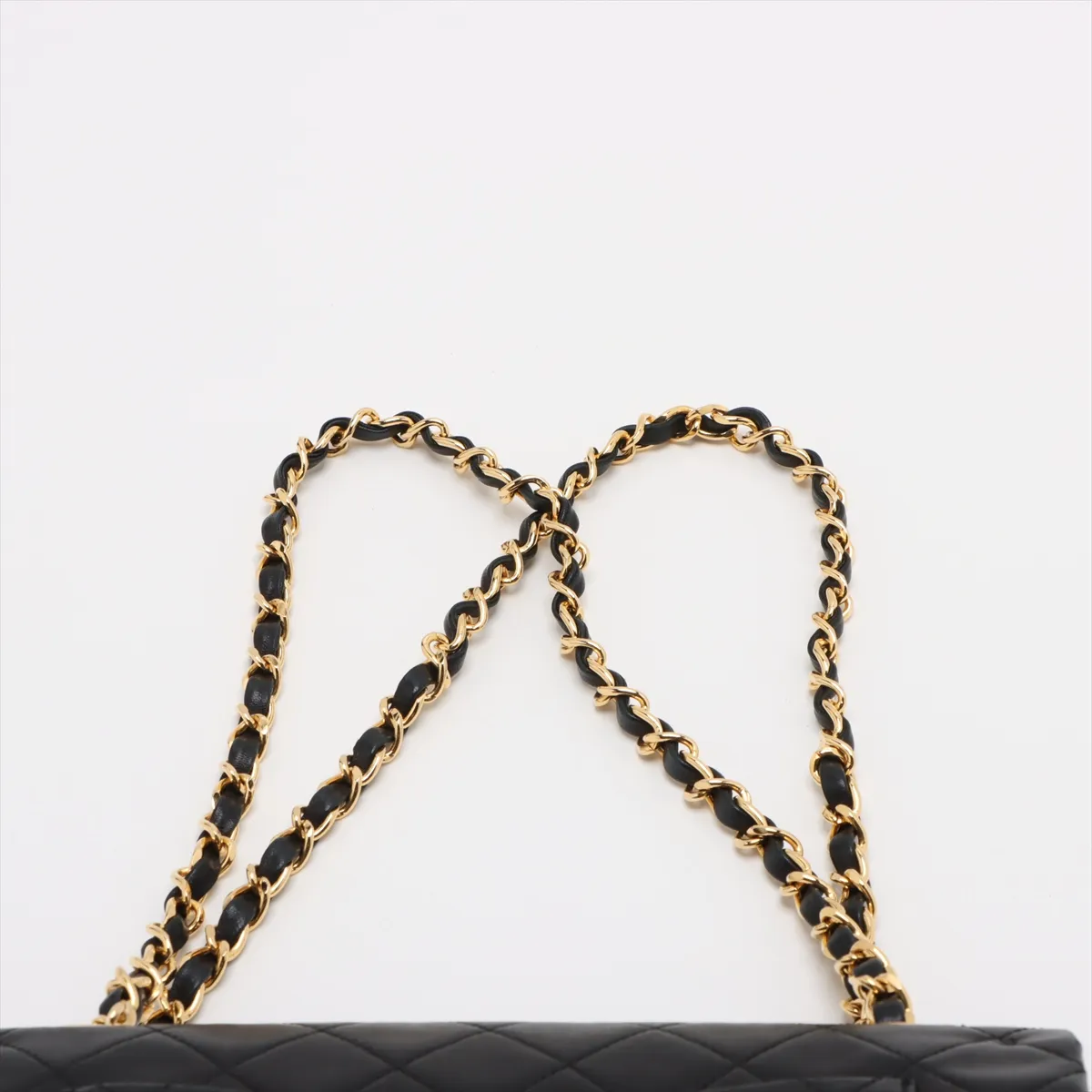 Matelasse 23 Small Lambskin Double Flap Double Chain Bag Black Gold Hardware 1185544 No. 1 A01113 — view 6