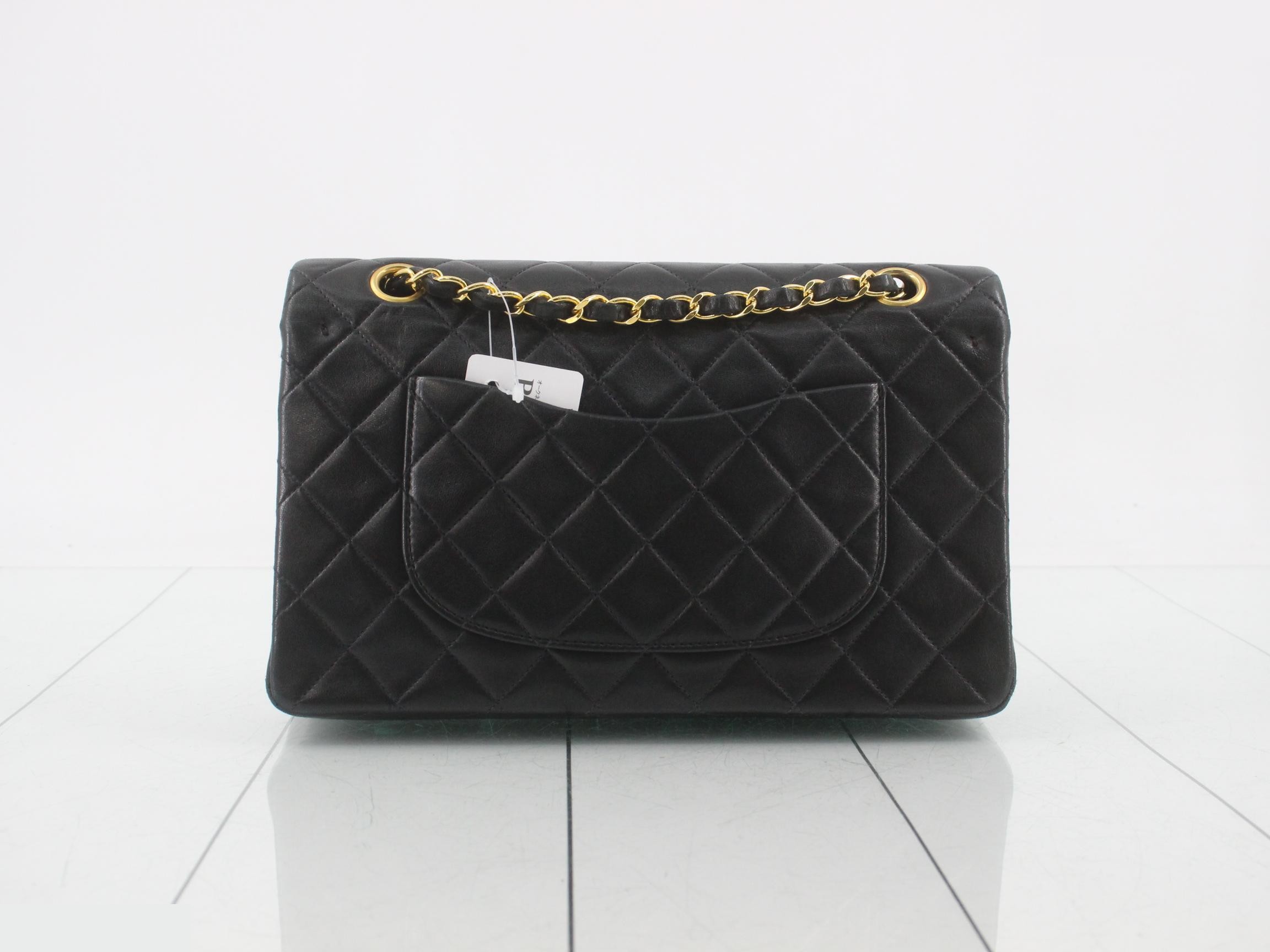 Matelassé Chain Shoulder Bag, Black — view 2