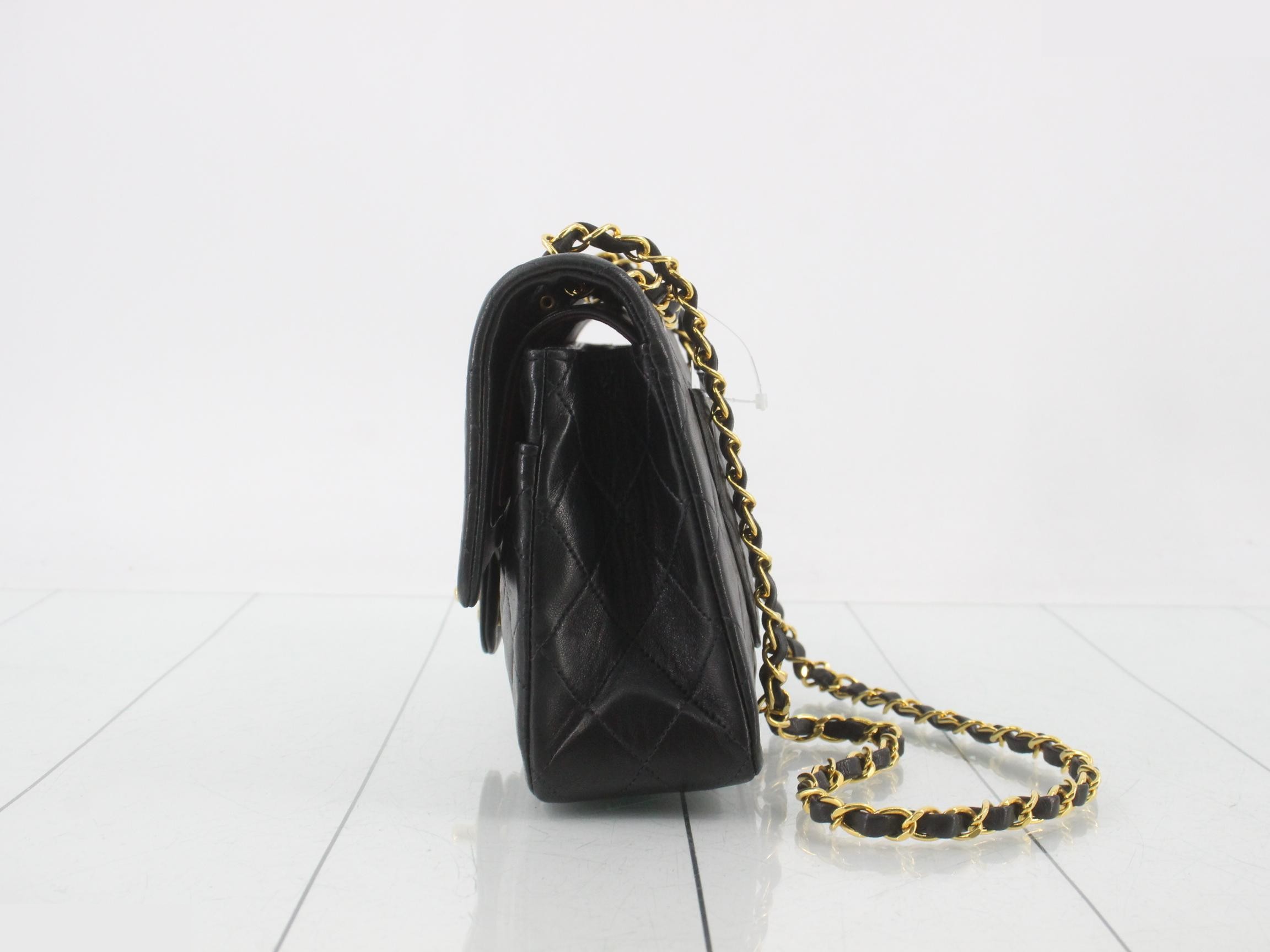 Matelassé Chain Shoulder Bag, Black — view 3