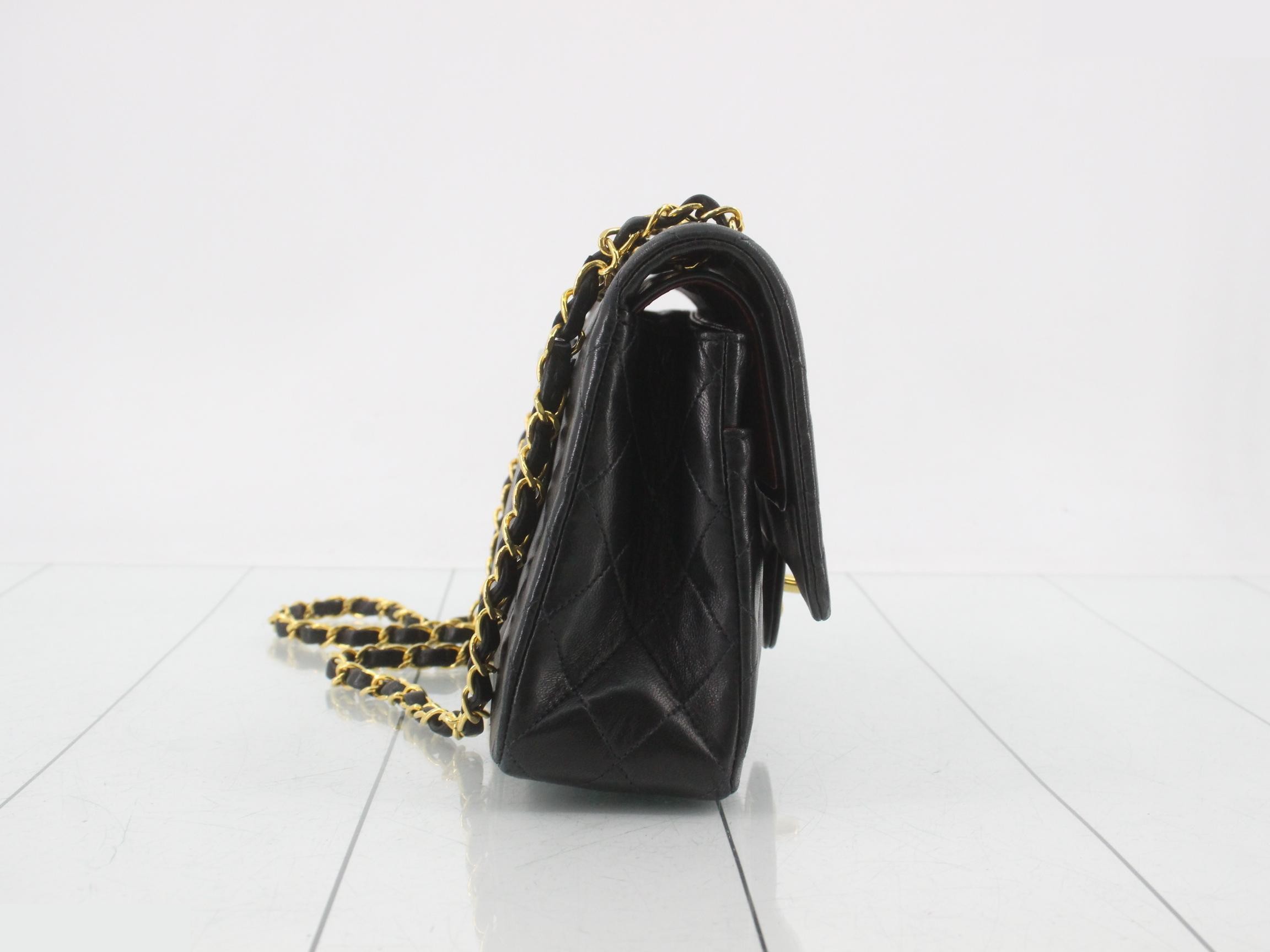 Matelassé Chain Shoulder Bag, Black — view 4