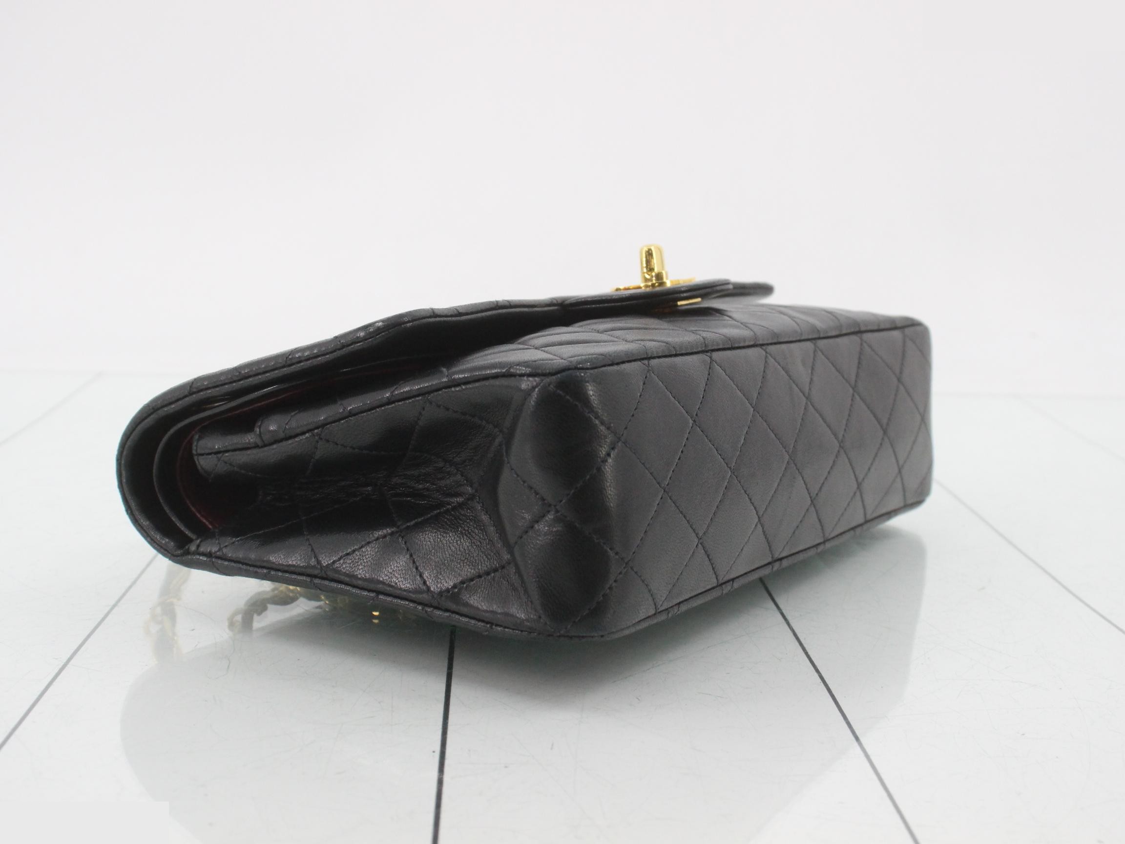 Matelassé Chain Shoulder Bag, Black — view 5
