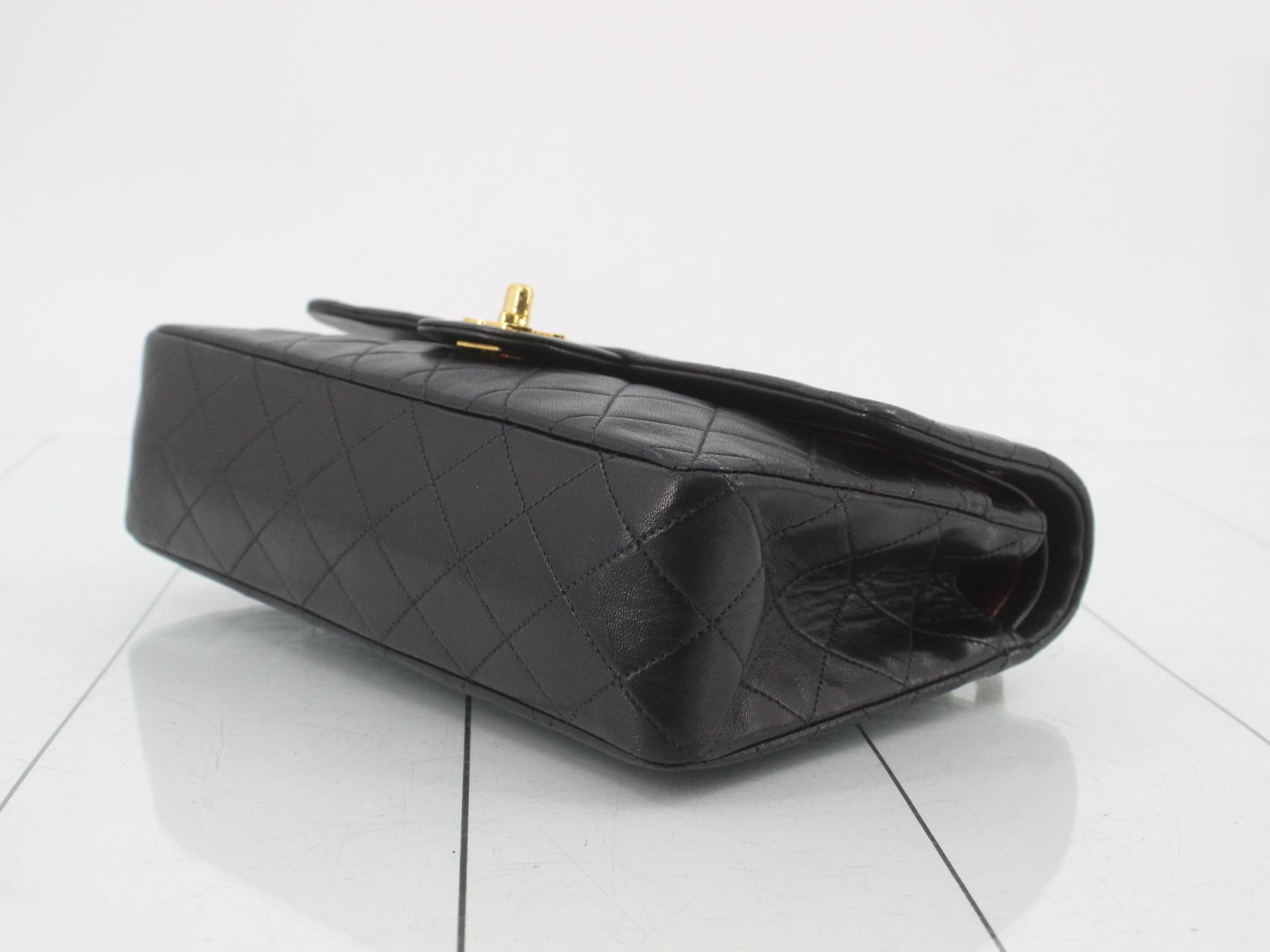 Matelassé Chain Shoulder Bag, Black — view 6