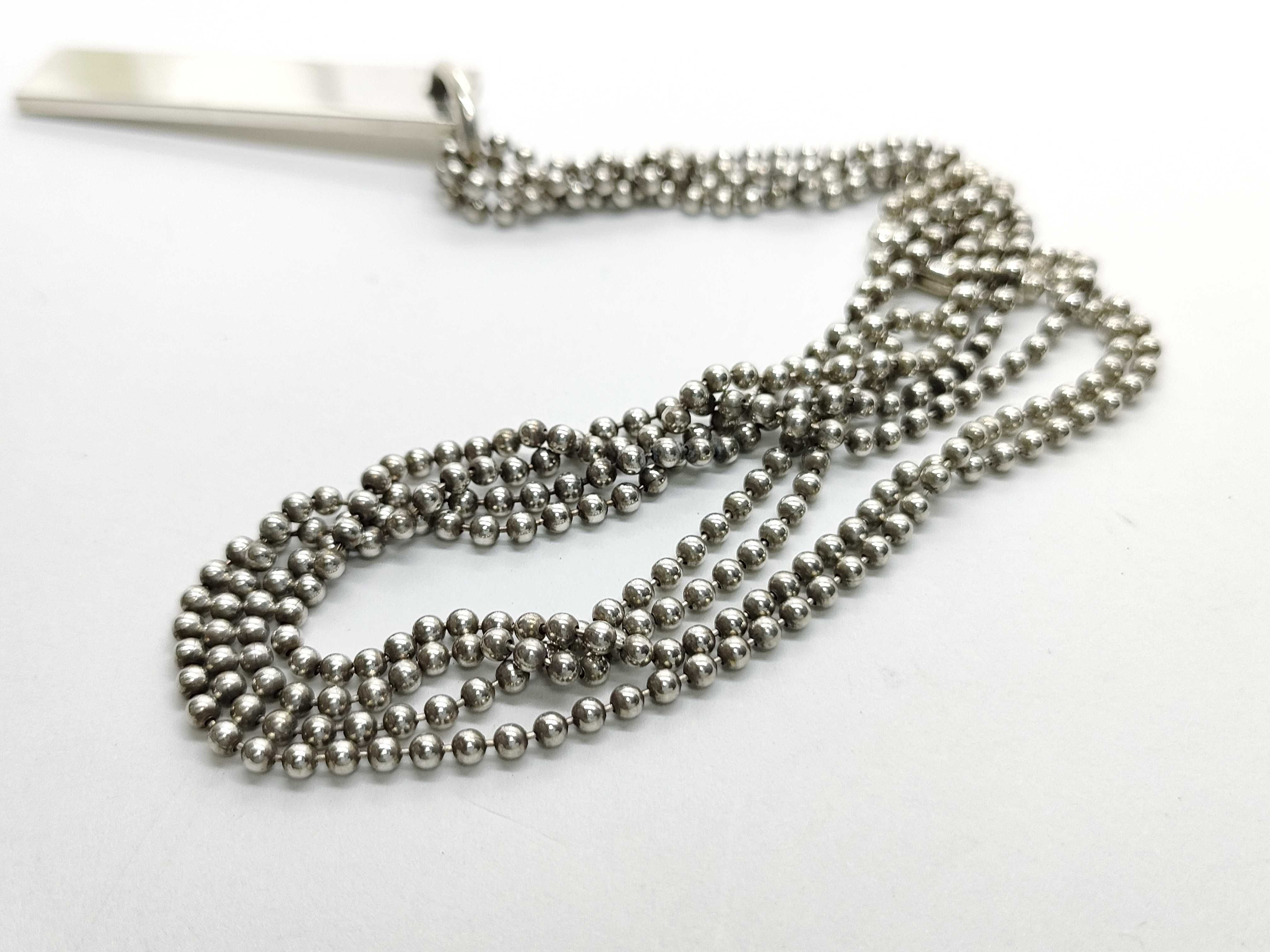 Plate Square Ball Chain Necklace, SV925, 23.3g — view 8