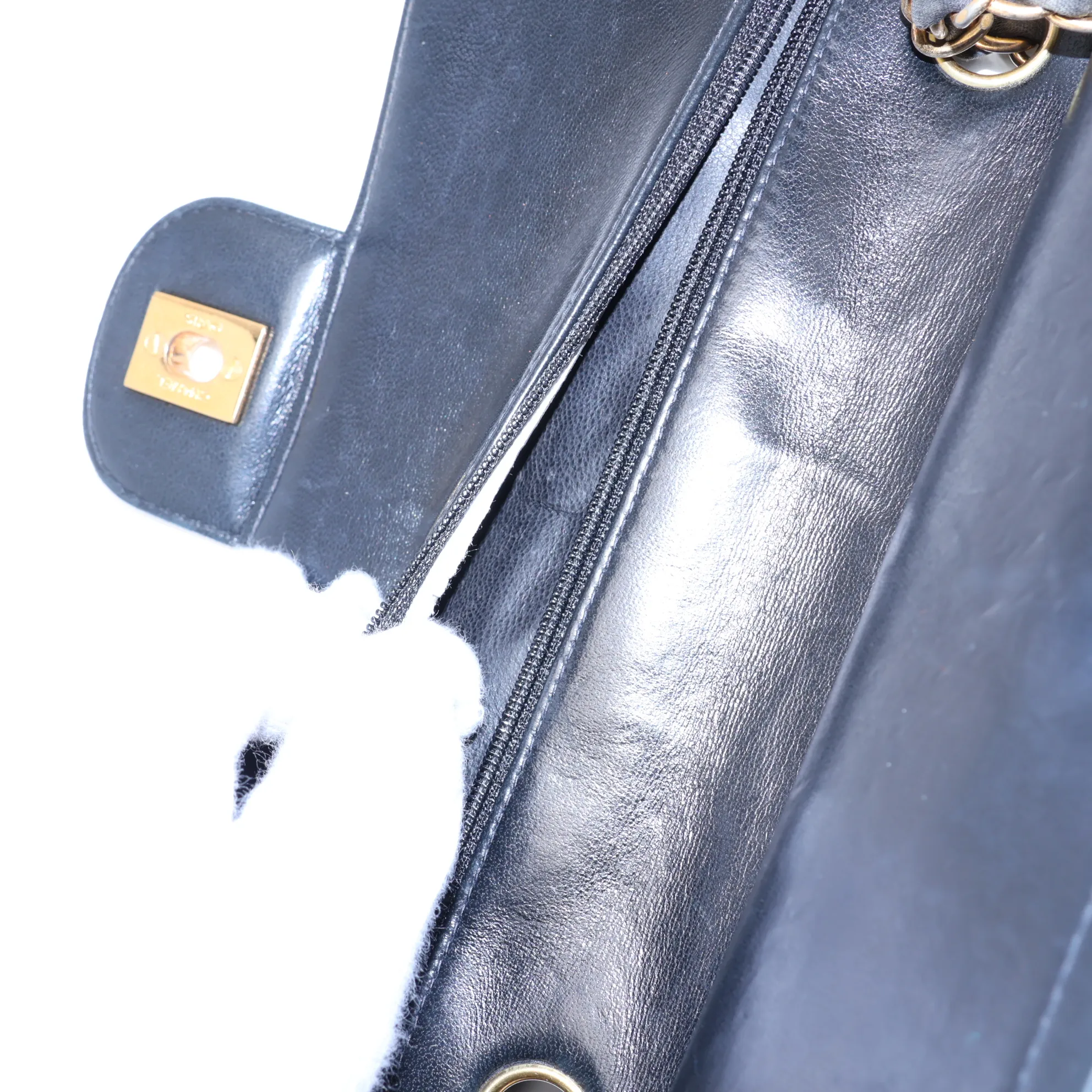 Matelassé 25 Satin Double Flap Double Chain Bag, Black with Gold Hardware, 2334005, Series 2, A01112 — view 10
