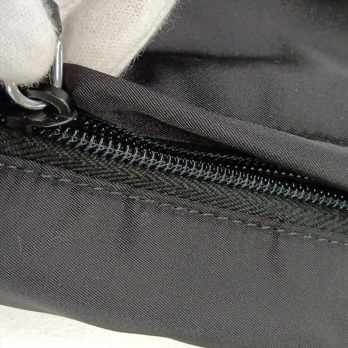Tessuto Nylon x Leather Body Bag, Black, 2VZ092 — view 14