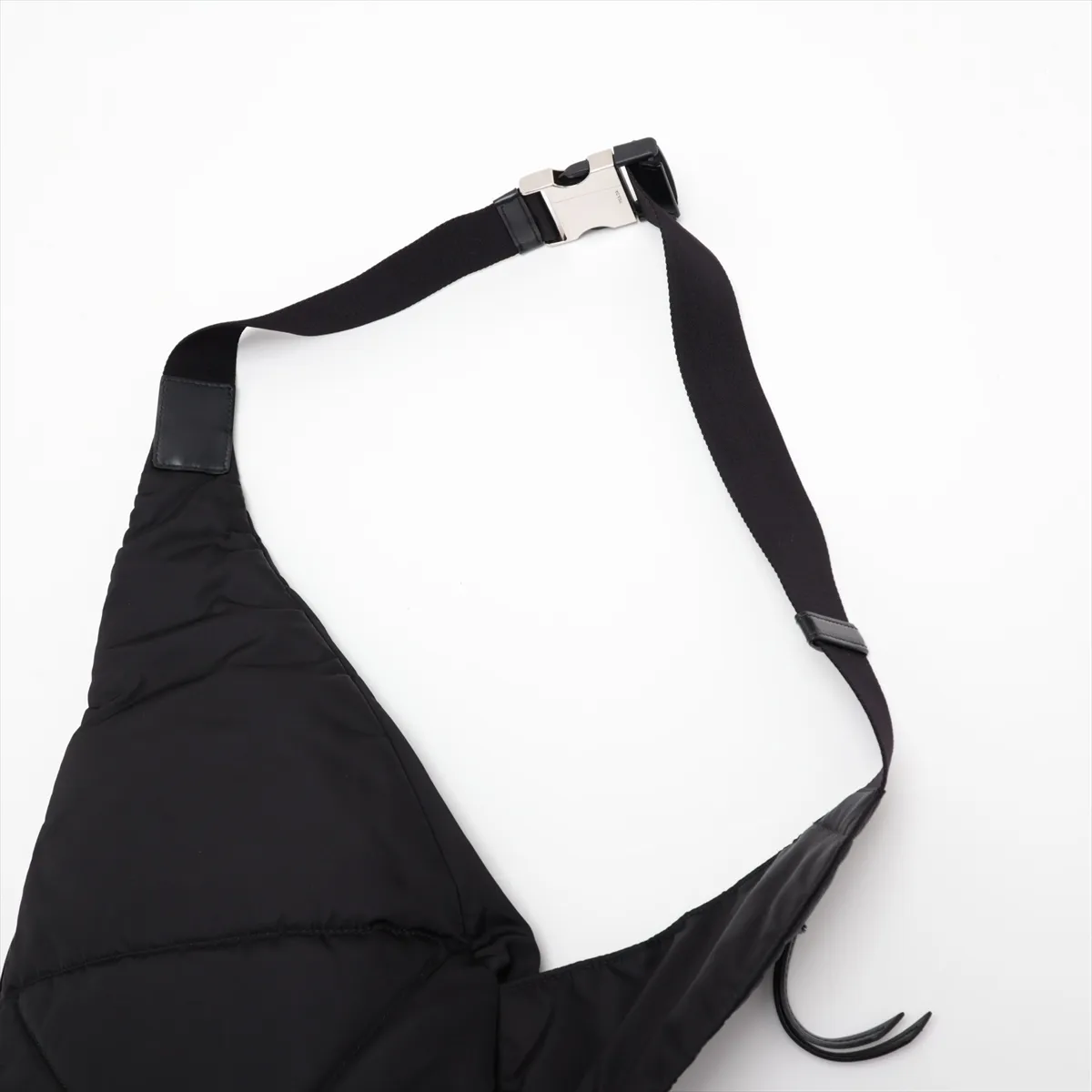 Tessuto Nylon x Leather Body Bag, Black, 2VZ092 — view 6