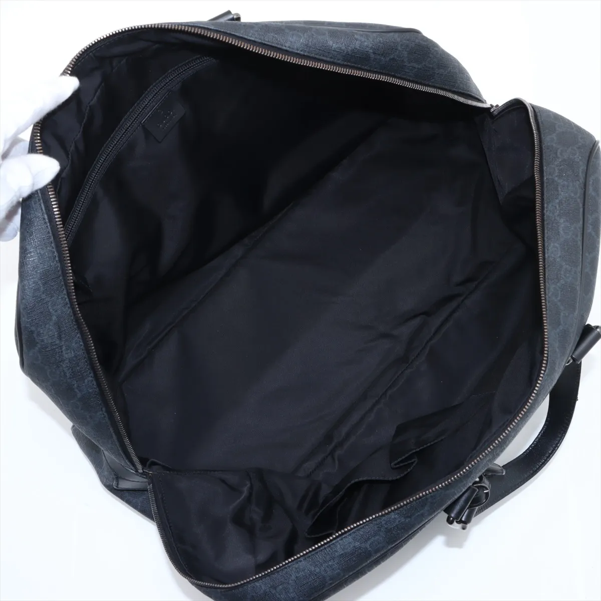 GG Supreme PVC x Leather Boston Bag Black 322066 — view 7