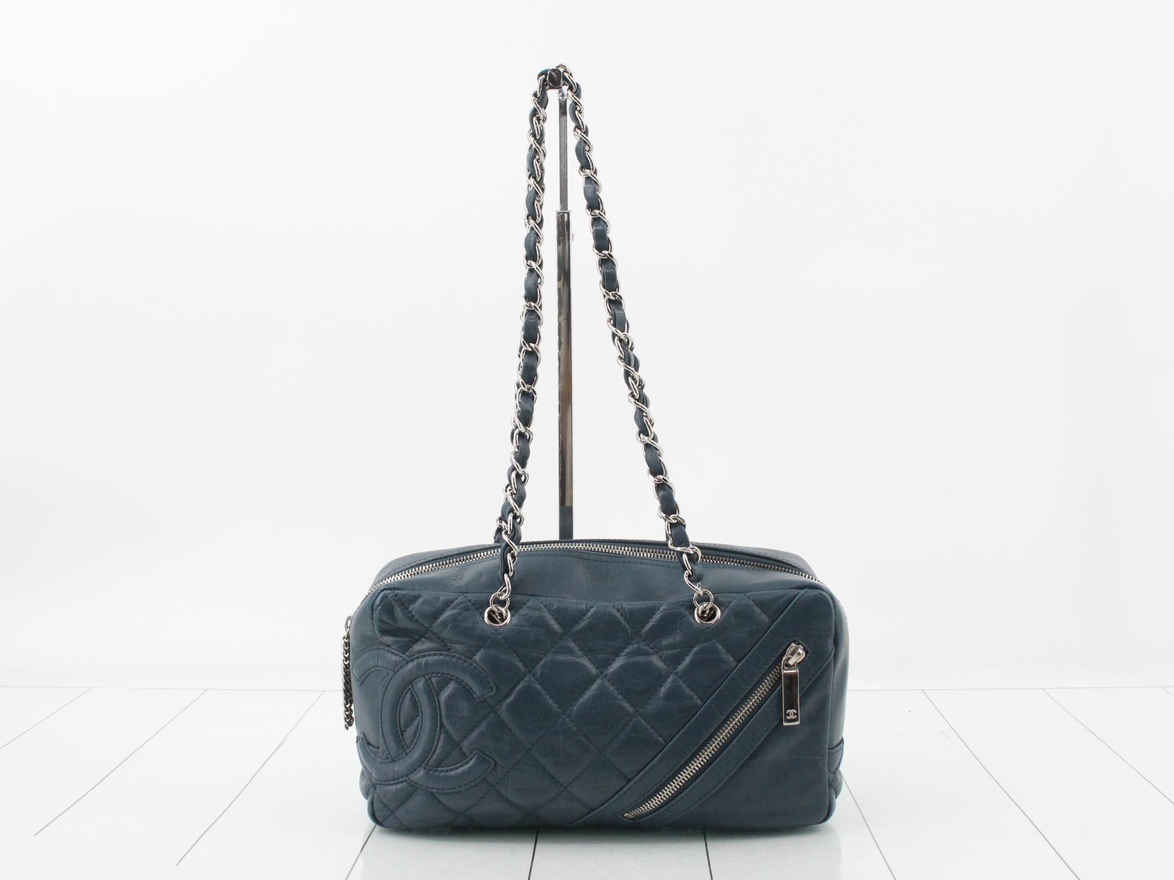 Cambon Line Leather Chain Semi-Shoulder Bag