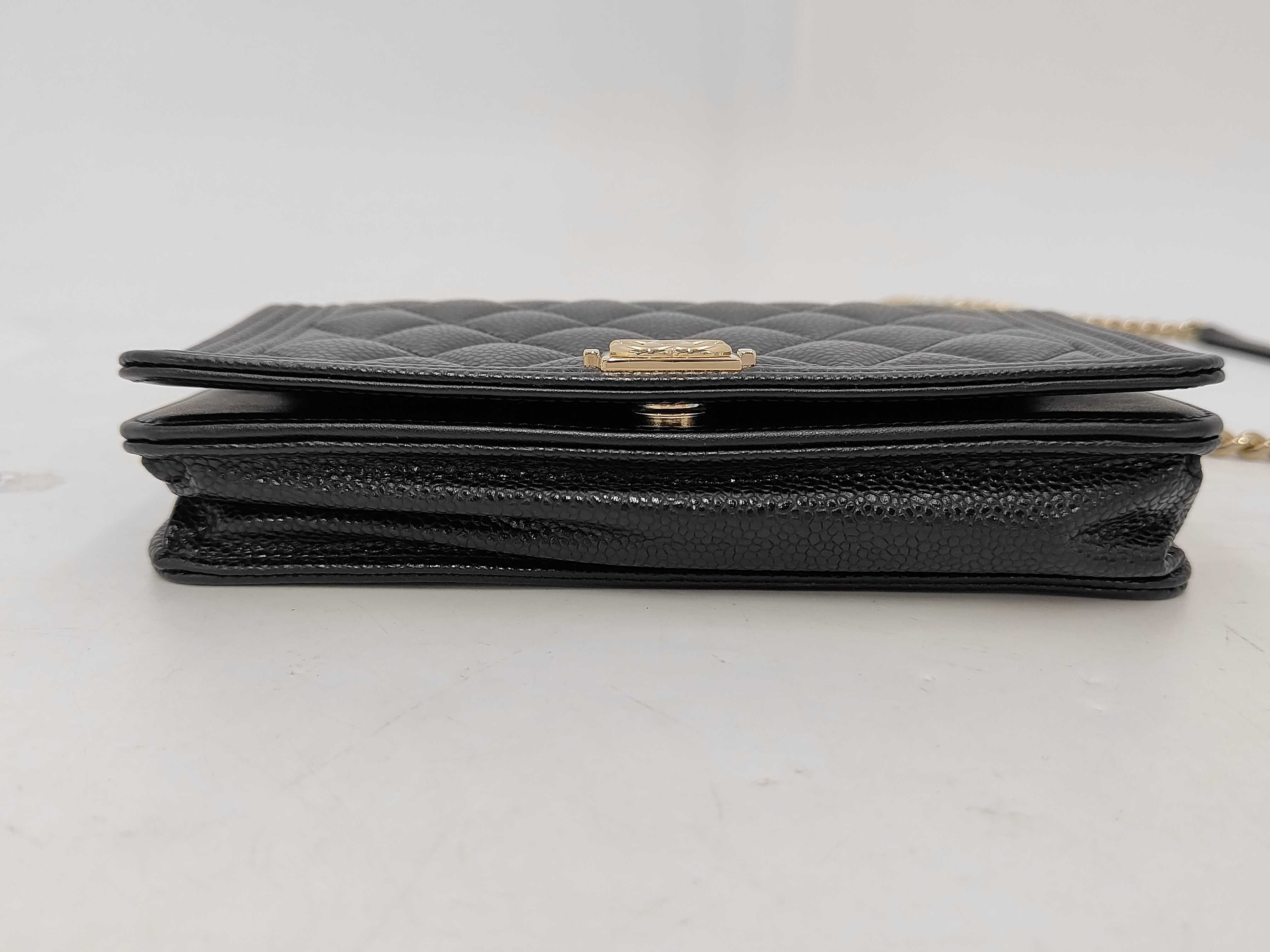 Boy Chanel Chain Wallet, Black Caviar Leather, Gold Hardware, AP1117 Bag — view 5