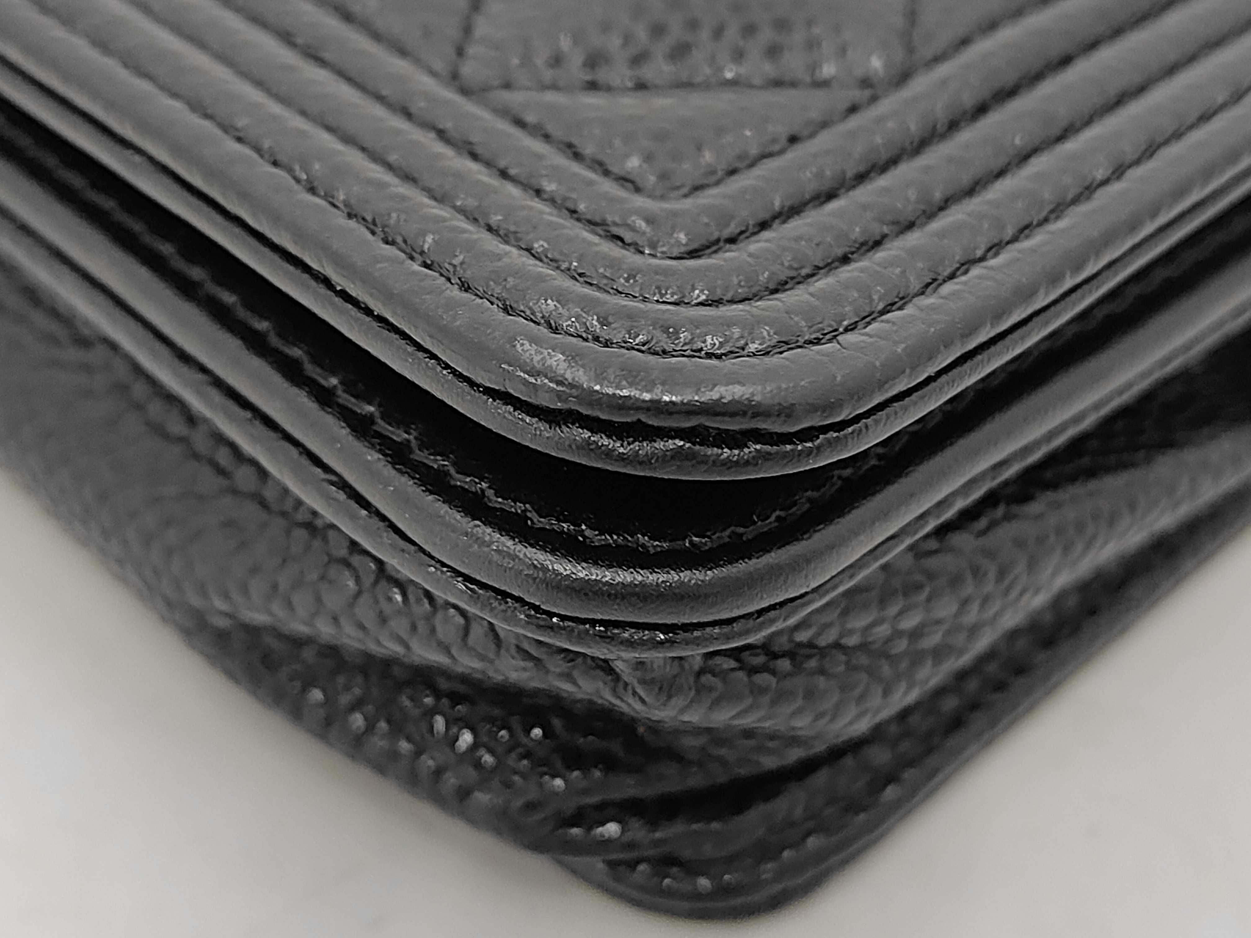 Boy Chanel Chain Wallet, Black Caviar Leather, Gold Hardware, AP1117 Bag — view 6