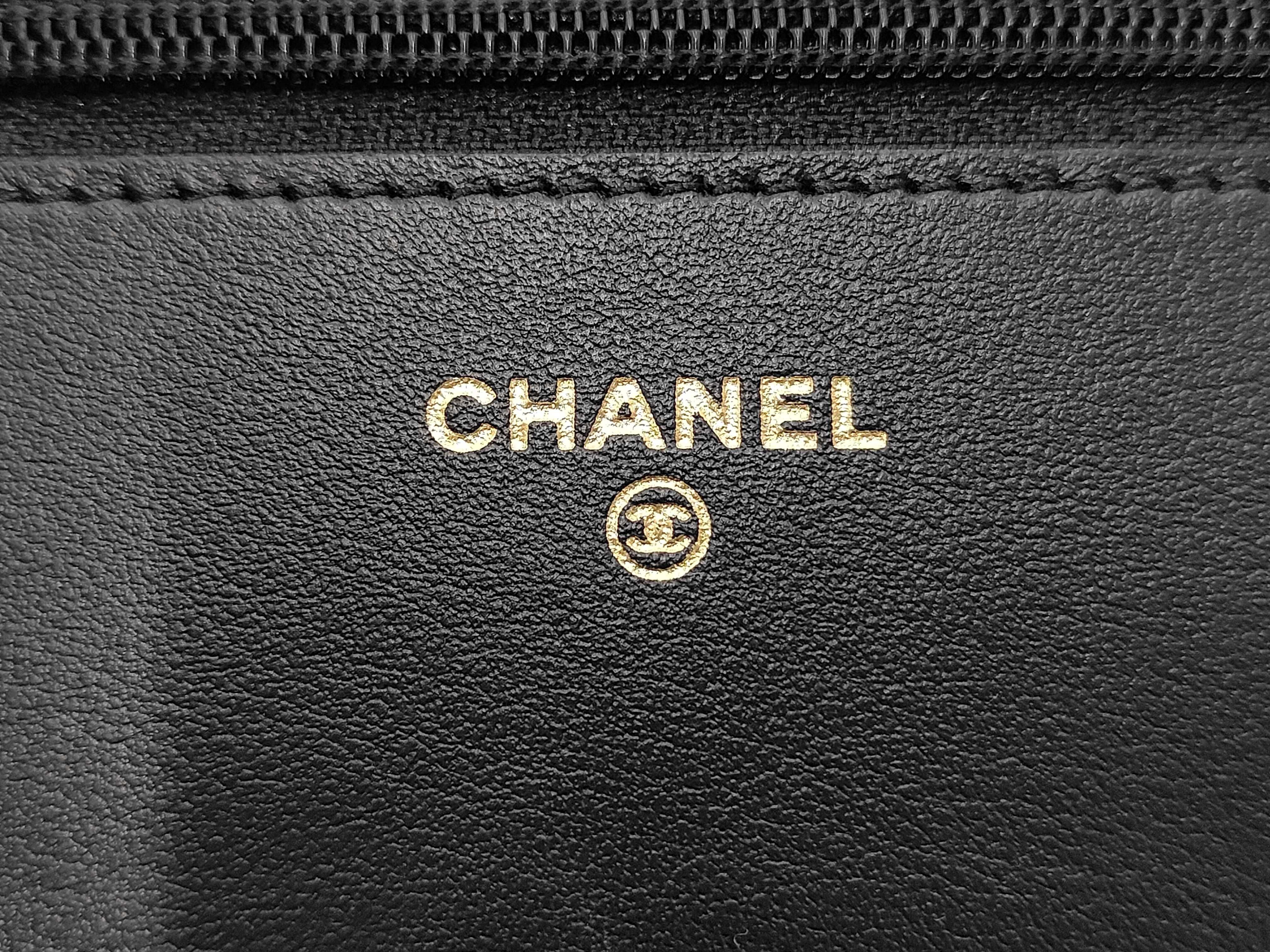 Boy Chanel Chain Wallet, Black Caviar Leather, Gold Hardware, AP1117 Bag — view 10