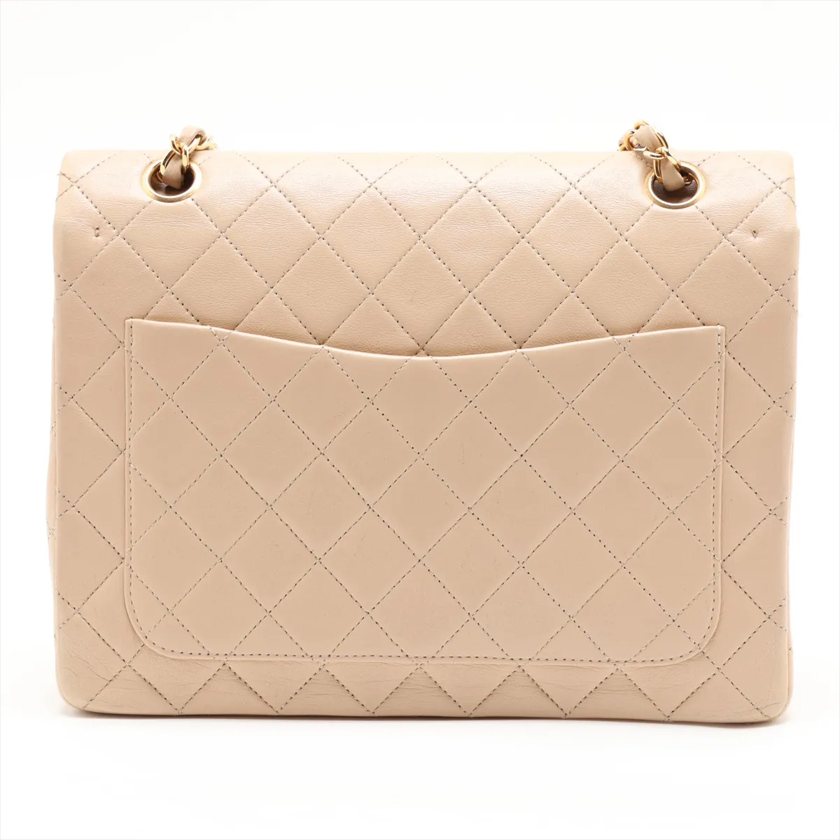 Matelassé Lambskin Double Flap Double Chain Bag, Beige, Gold Hardware, Item No. 1178434 (Serial No. 1) — view 2