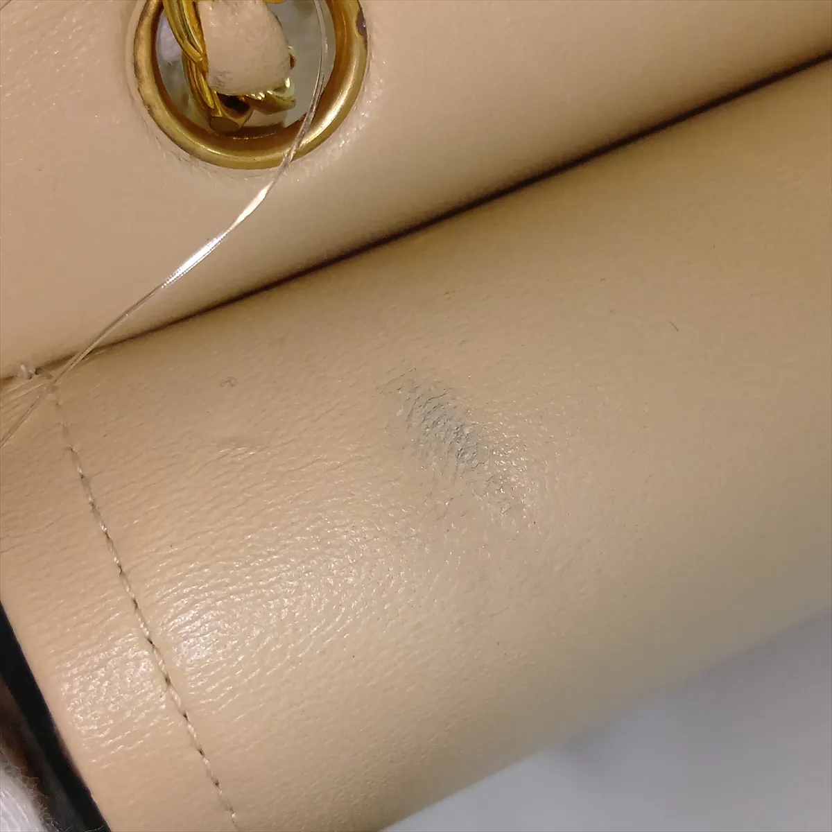 Matelassé Lambskin Double Flap Double Chain Bag, Beige, Gold Hardware, Item No. 1178434 (Serial No. 1) — view 13