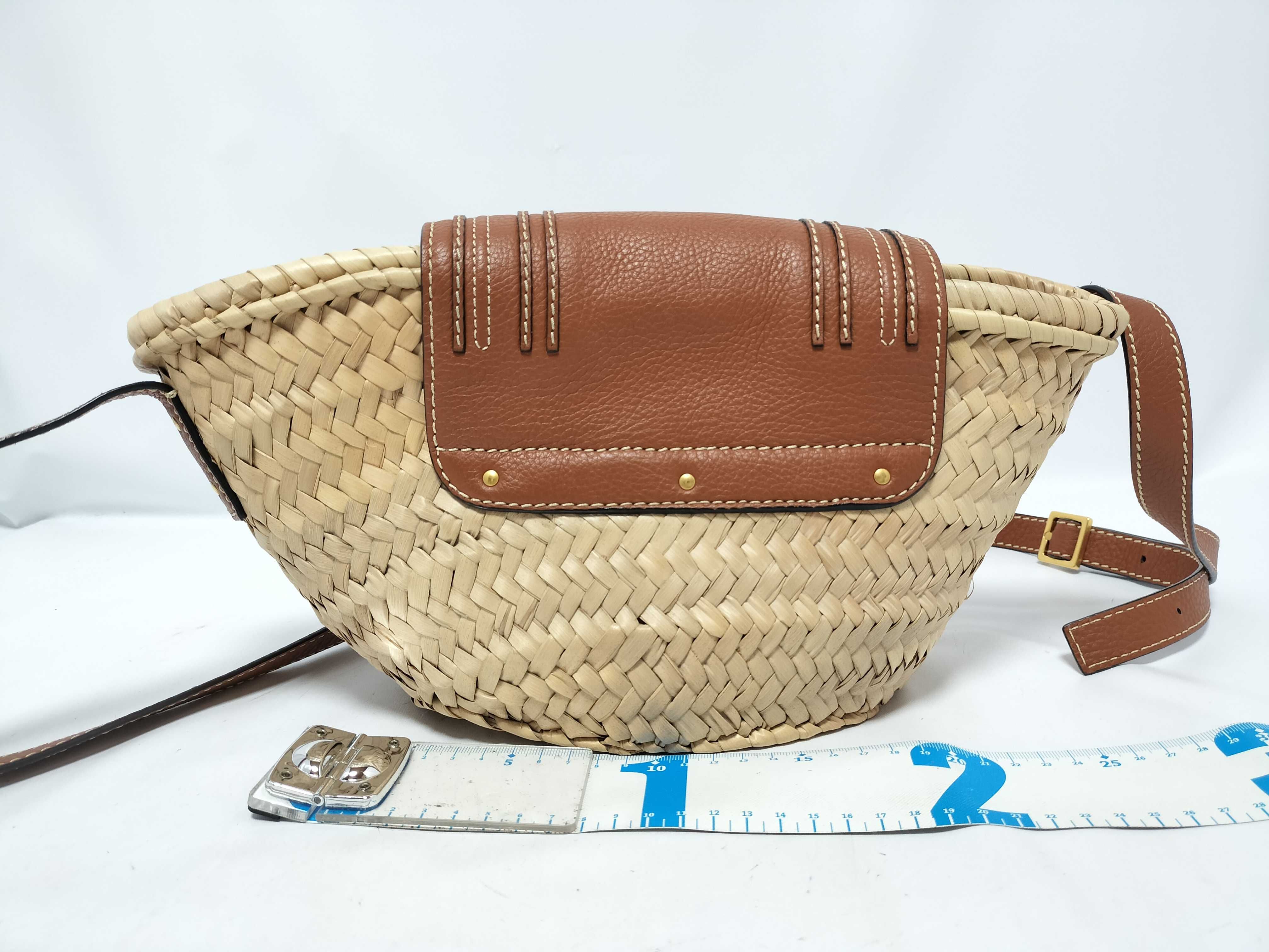 Marcie Straw Shoulder Bag (Brown) — view 2